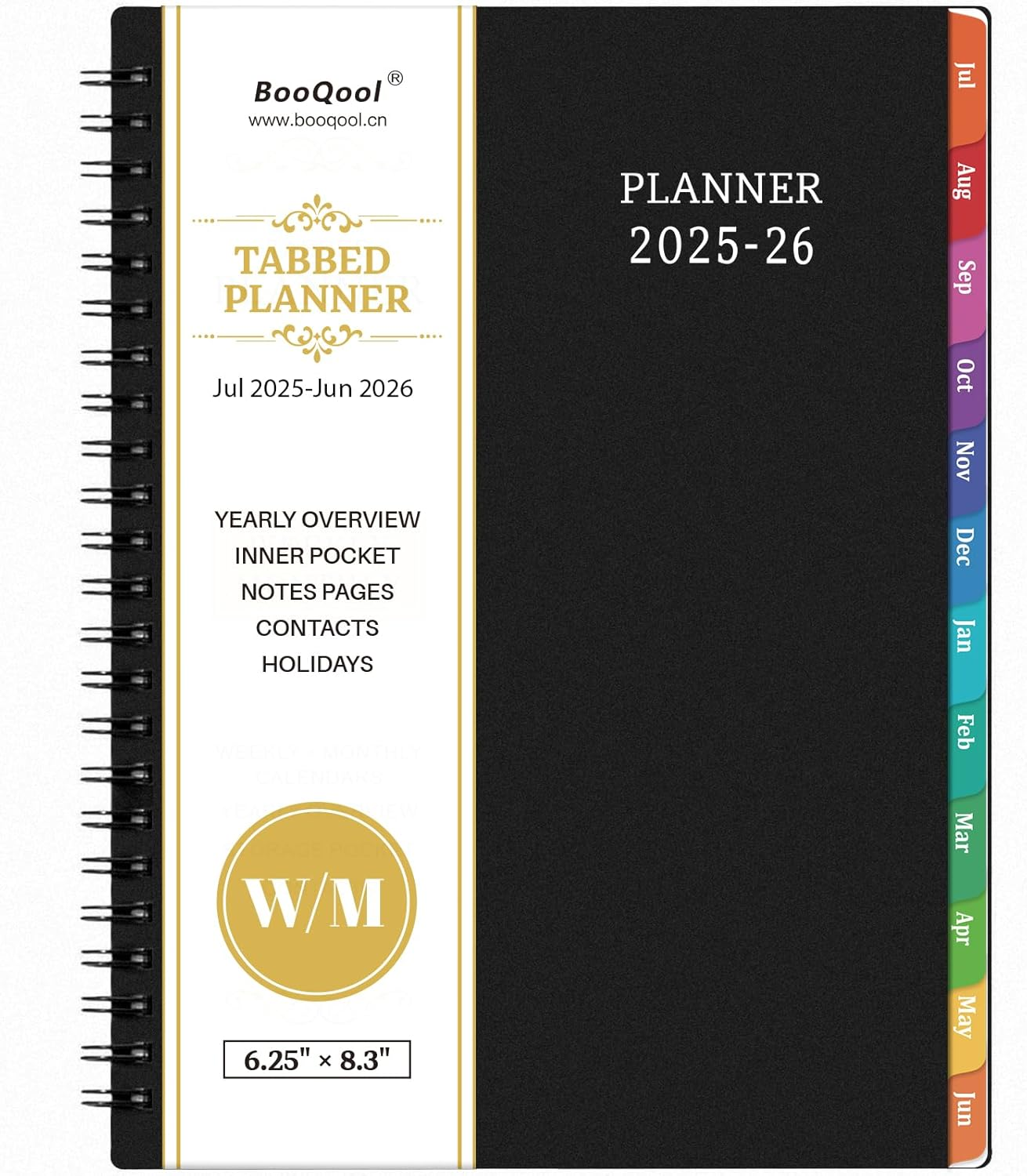 2025-2026 Planner - Planner 2025-2026, 2025-2026 Academic Planner Weekly and Monthly with Tabs, July 2025 - June 2026, 6.25