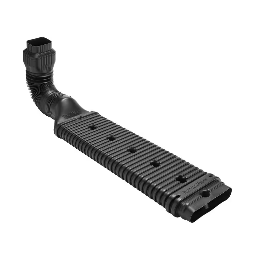 Stealth Flow 43 In. Black Vinyl Low Profile Downspout Extension Kit