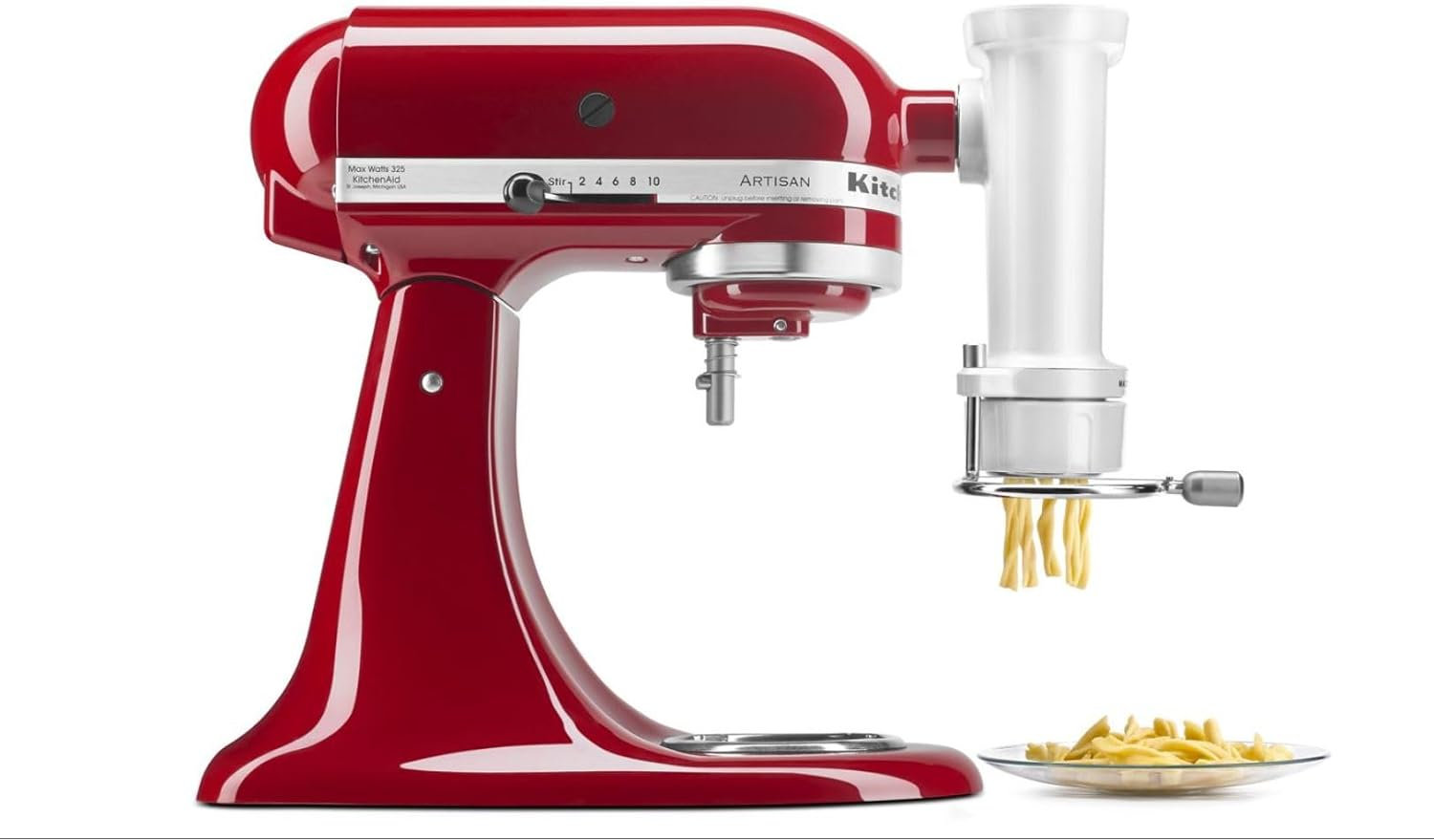 Kitchenaid KSMPEXTA Gourmet Pasta Press Attachment with 6 Interchangeable Pasta Plates, White