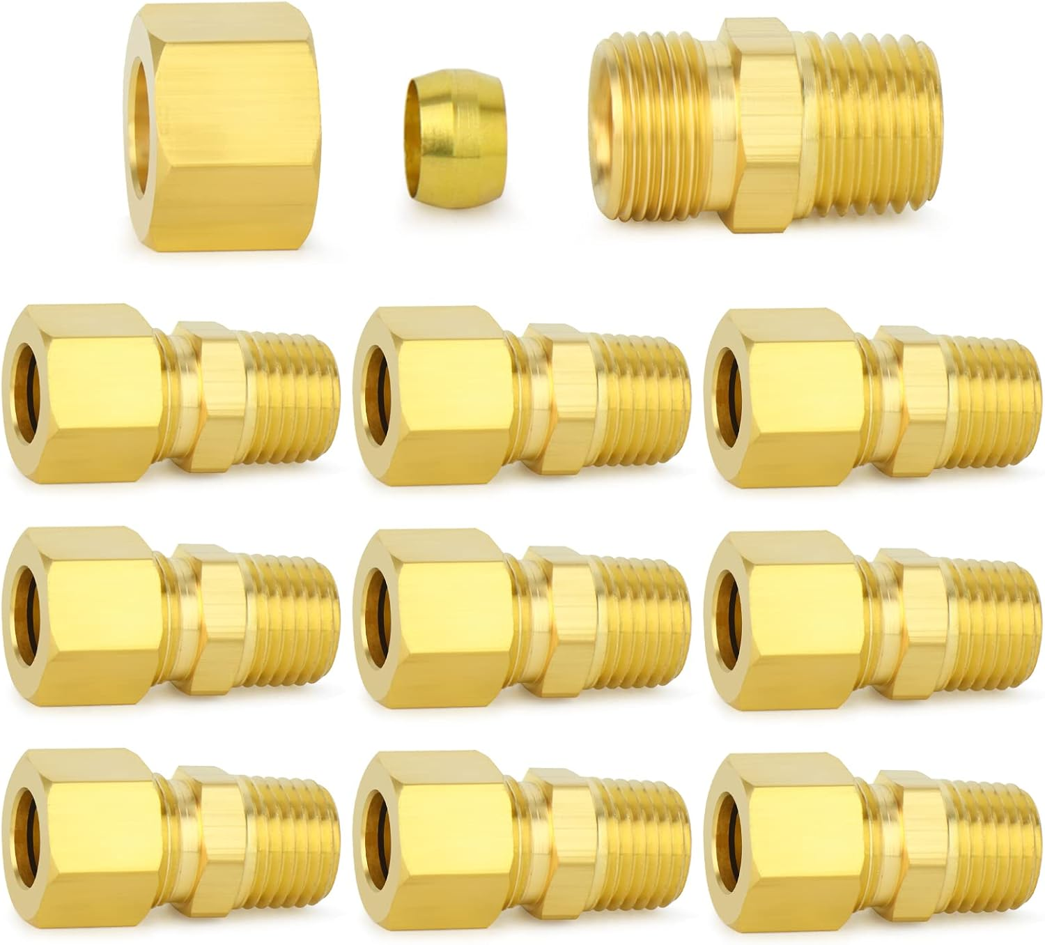 Chillwaves Brass Compression Tube Fitting, 3/16
