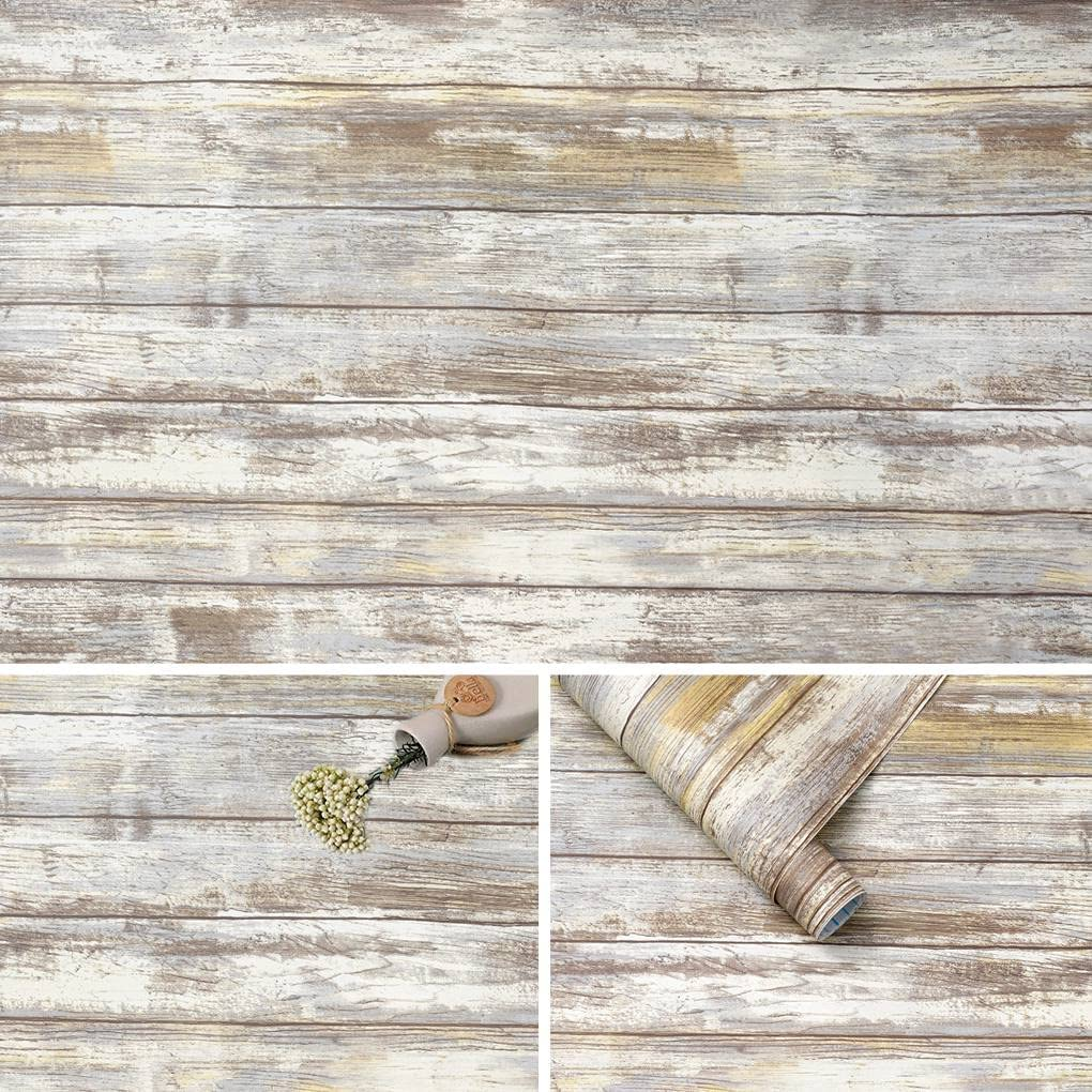 Arthome Distressed Wood Paper 43.5x610cm Self-Adhesive Removable Wood Peel an... - Picture 12 of 17
