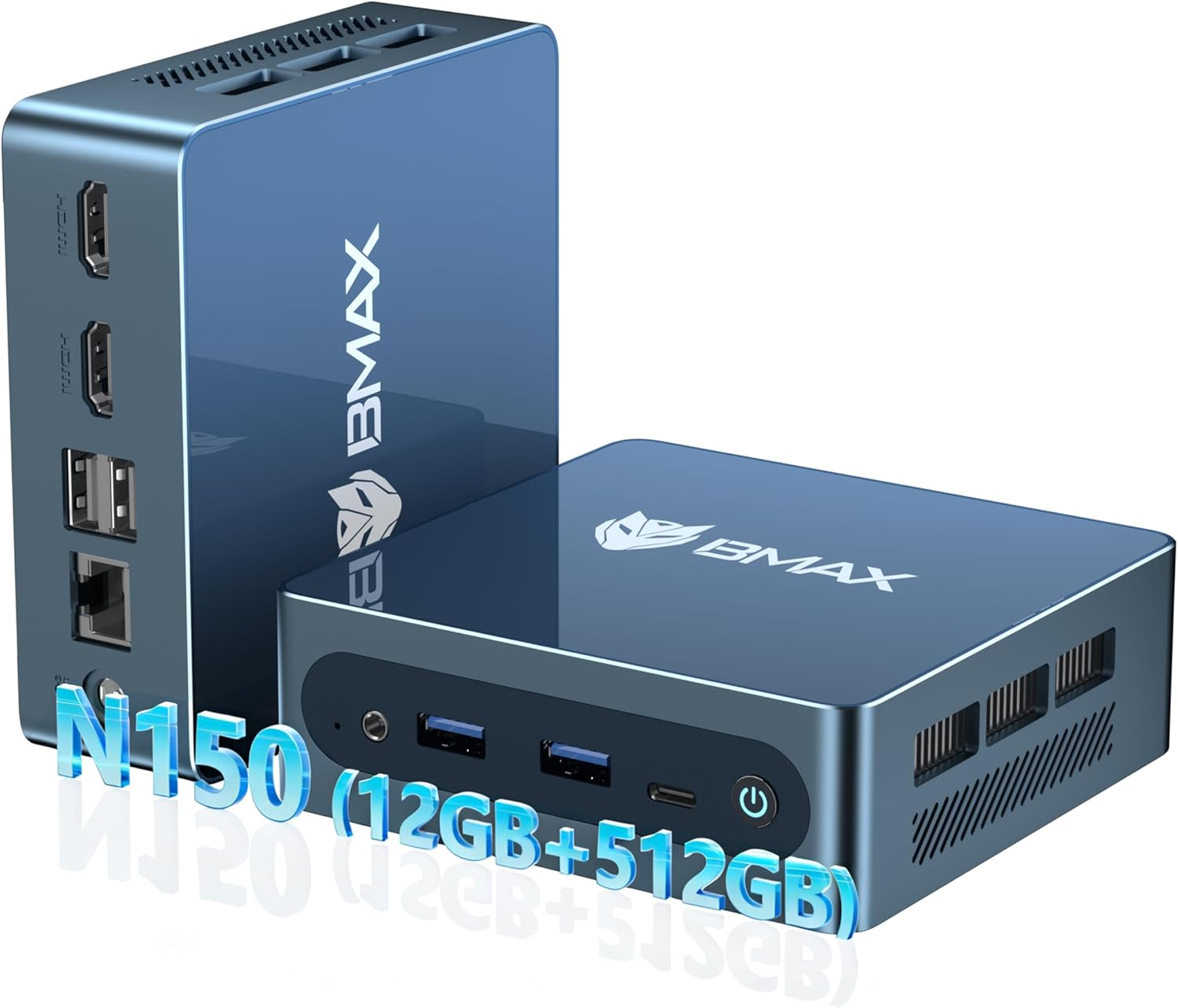 B4 Ultra Mini PC 12GB RAM 512GB Ssd,Intel N150(Beats 4300U/3500U/10110U/N100/N95,Up to 3.6 Ghz)Mini Computers,Dual 4K Display/Hdmi 2.1*2+Type-C/Wifi/Bt for Home/Business Mini Desktop Computers