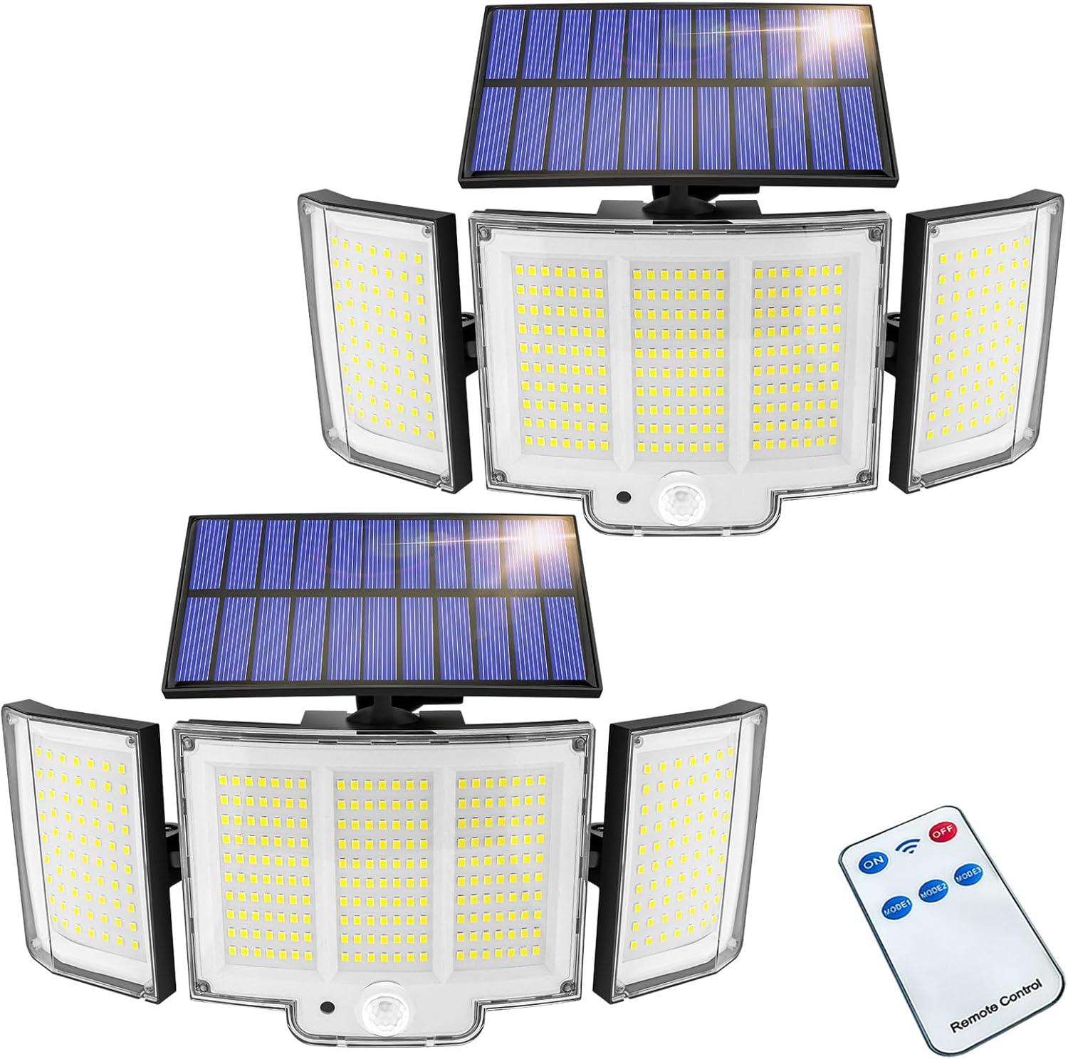 Solar Lights Outdoor Waterproof 2 Pack 348LED Solar Outdoor Lights 2000LM 270° Solar Motion Sensor Light Outdoor 3 Modes Outdoor Solar Lights Lumiere Exterieur Solaire Flood Light Outdoor Light