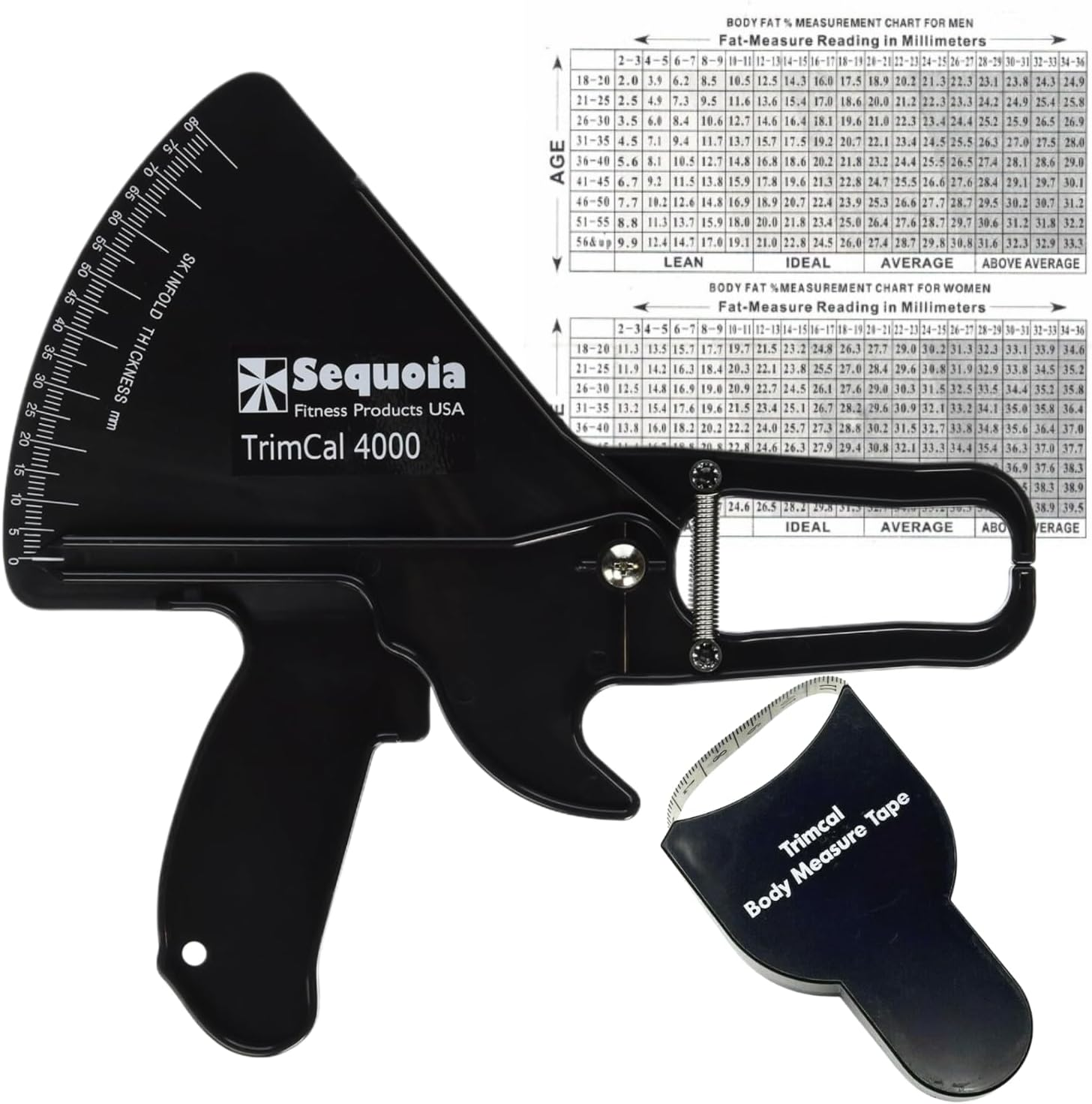 Calibrador grasa corporal 4000 con cinta metrica Precision Diseno de doble cara
