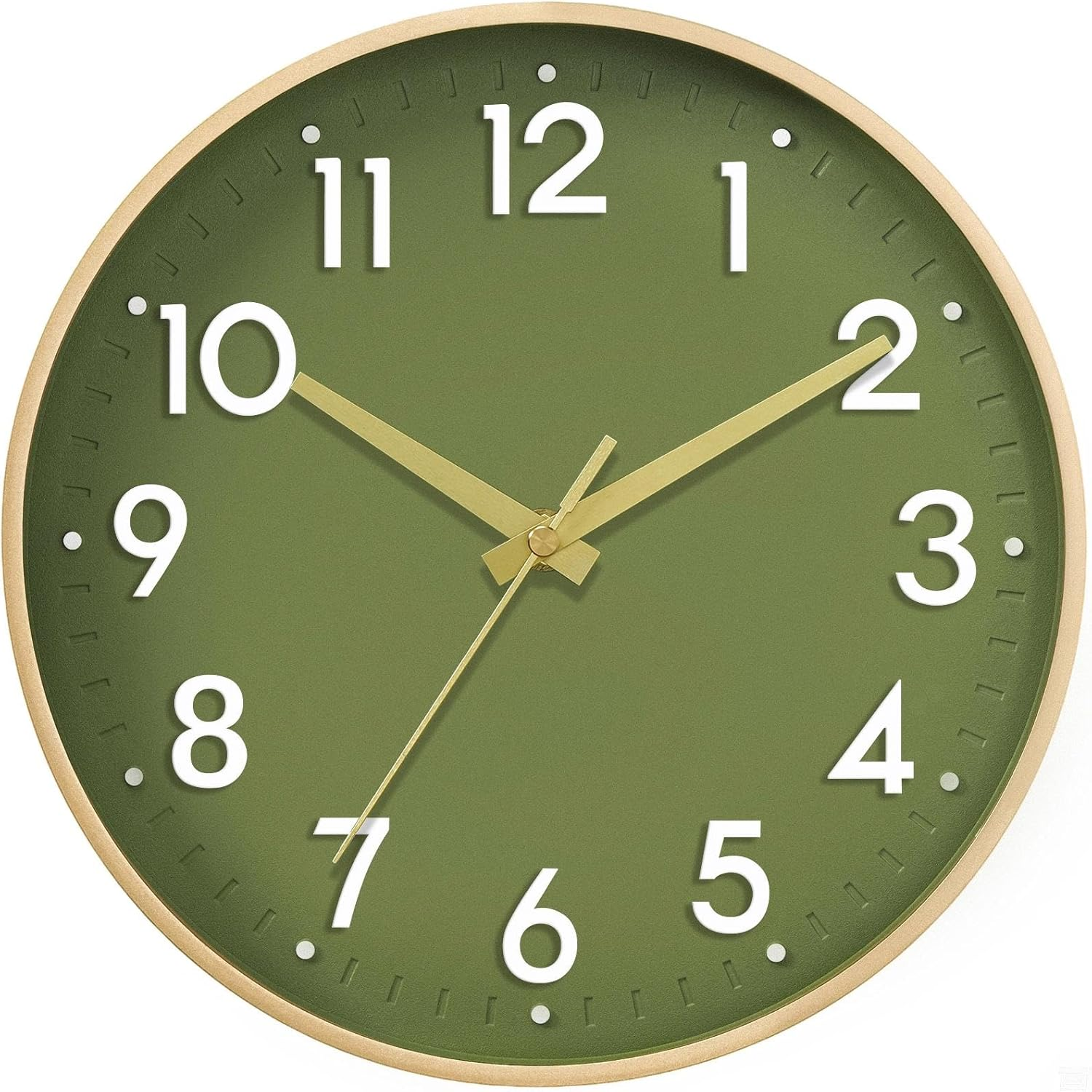 Wall Clock 8 Inch, Battery Operated Silent Non-Ticking Modern Analog Clock Decorative for Kitchen, Bedroom, Office(Gold)