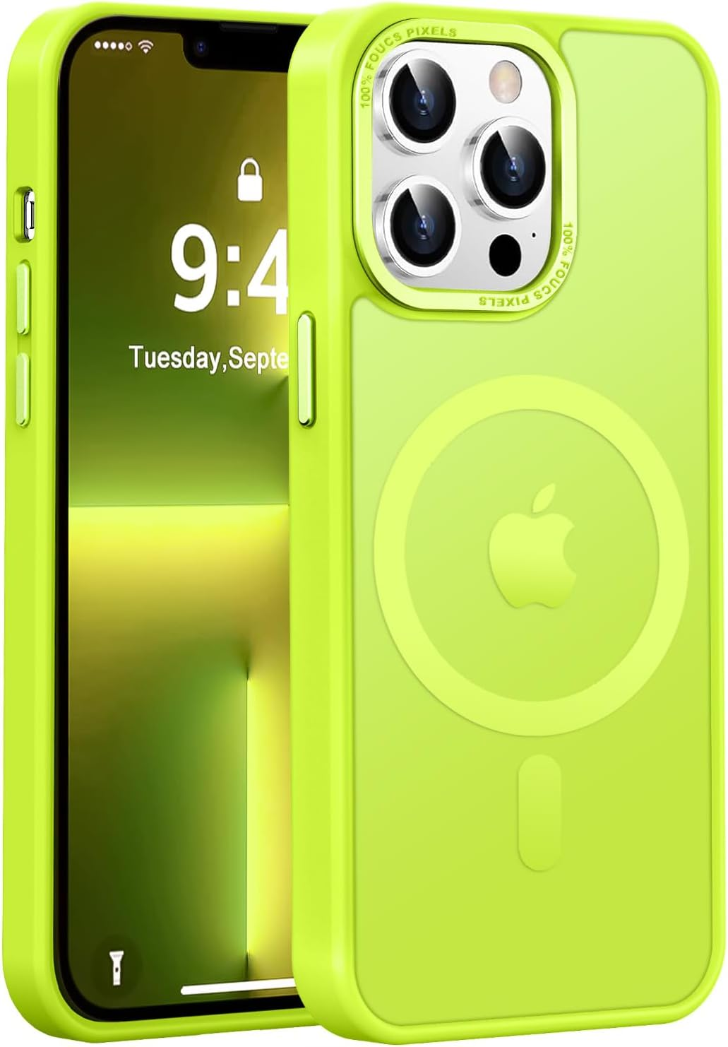 Magnetic for Iphone 13 Case & Iphone 14 Case [Compatible with Florescent Green