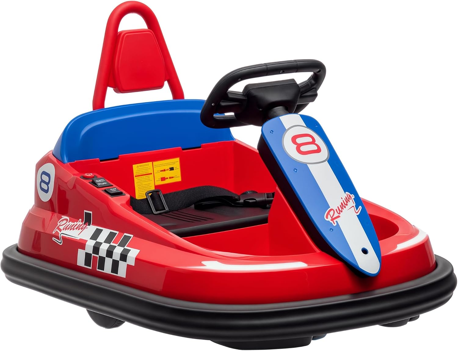Toddler Bumper Car 360° Rotation 6V Ride on for 18-48 Months Red