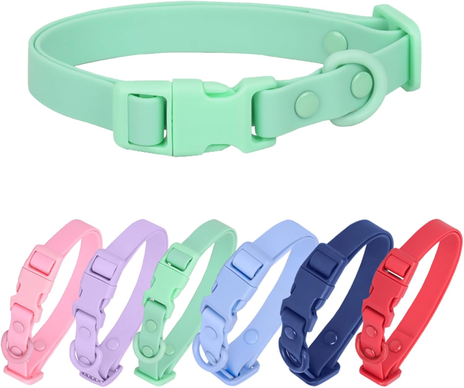 Waterproof Dog Collar Soft Rubber Dog Collar with Safety Buckle Adjustable Pe... - Picture 10 of 21