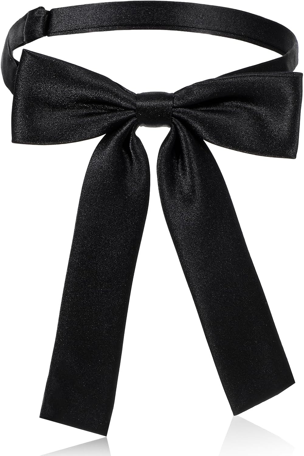 Bowtie Western Bow Ties for Men Women, Solid Color Colonel Satin Ribbon Bow Tie Cowboy String Tie Adjustable Bolo Ties (1, Black)