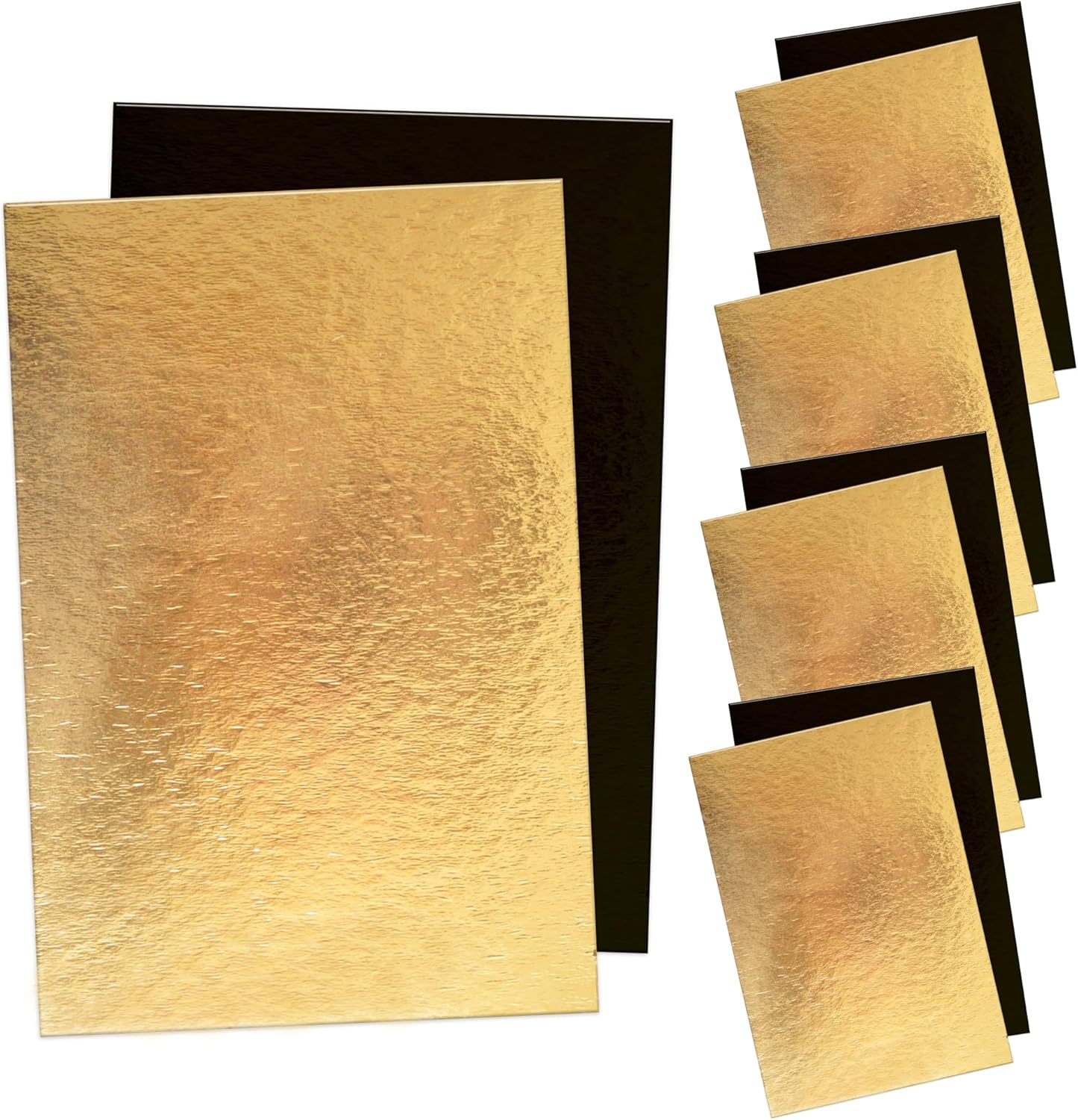 Scrapcooking - 5Er-Set Tortenunterlage Rechteckig - 30 X 20 Cm Cake Board - Karton Gold & Schwarz - Kuchenplatte Tortenplatte Cakeboard Für Torten Kuchen Geburstag - 5197
