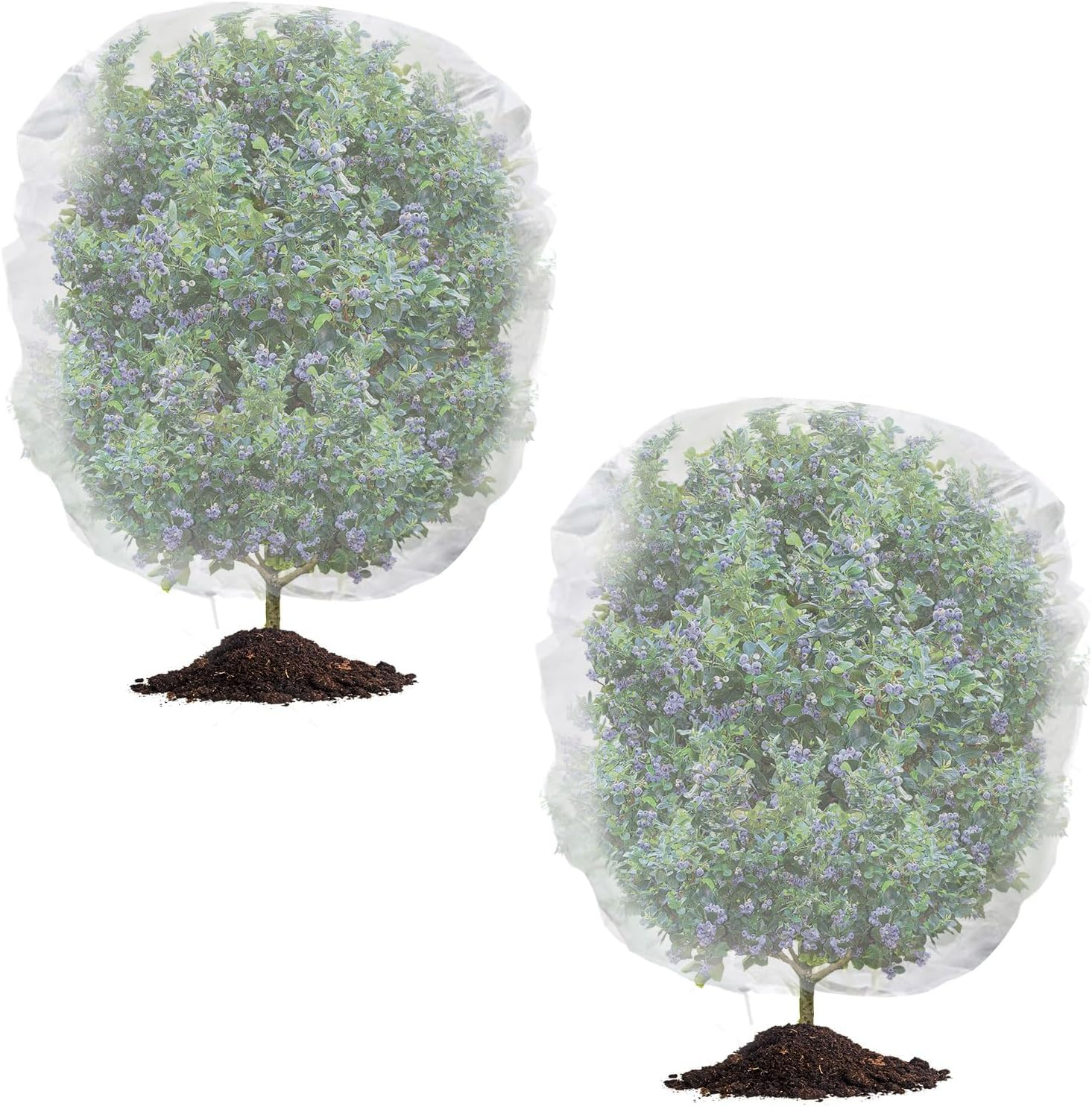 2 Pack Fruit Tree Netting Cover with Zipper and Drawstring, 10Ft X 10Ft Blueberry Bush Netting, Protective Garden Mesh Cover for Tomatoes, Fruit Tree, Flowers, Vegetables