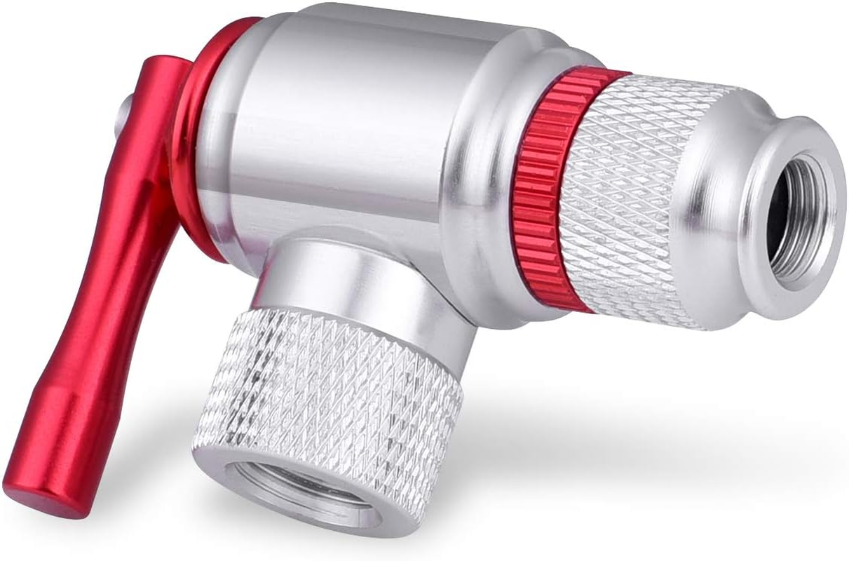 CO2 Bike Tire Inflator, Quick & Easy Presta and Schrader Valve Compatible Bicycle Pump for Road and Mountain Bikes Include Sleeve and No CO2 Cartridges