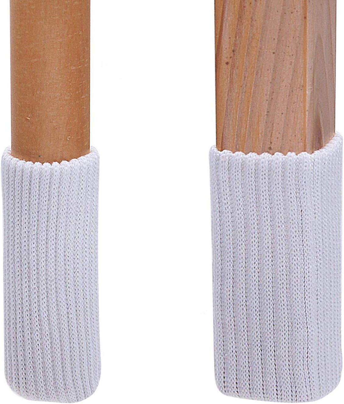 TEKEFT 16Pcs White Color Knitting Wool Furniture Socks/Chair Leg Floor Protector (16 White)