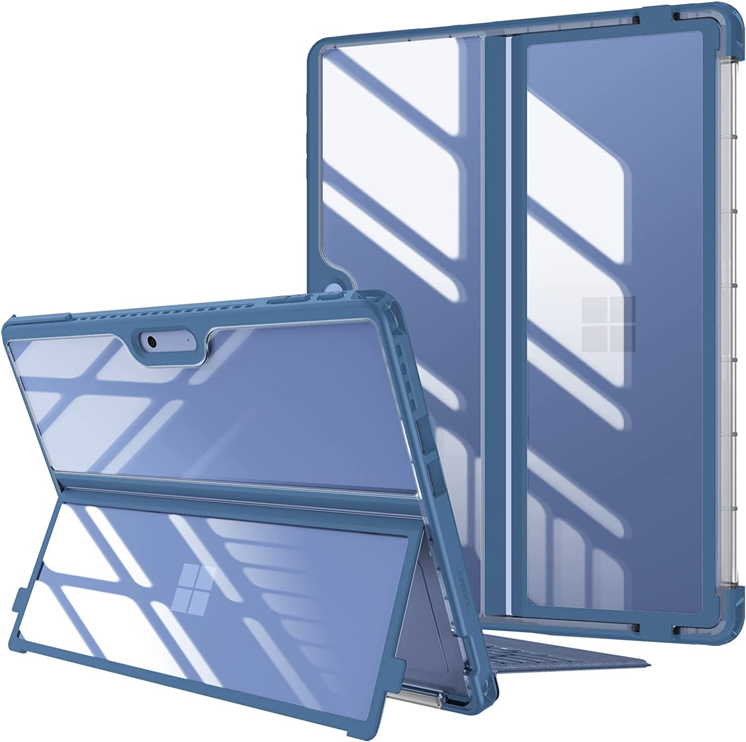 Custodia per Microsoft Surface Pro 11/10 (2024) / Pro 9 (2022) 13 Pollici - Antiurto Folio Case Protettiva Cover Con Rigida Kickstand Case, Compatibile Con Tastiera Type Cover, Blu Scuro