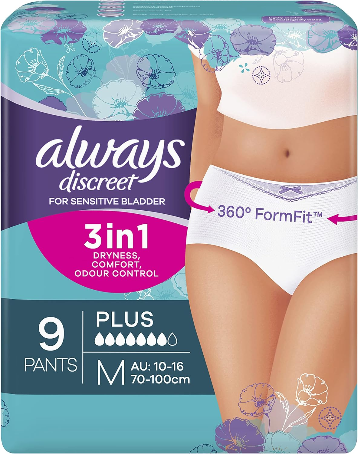 Always Discreet Incontinence Underware, Super Plus Medium, 9 Pack - Picture 2 of 4
