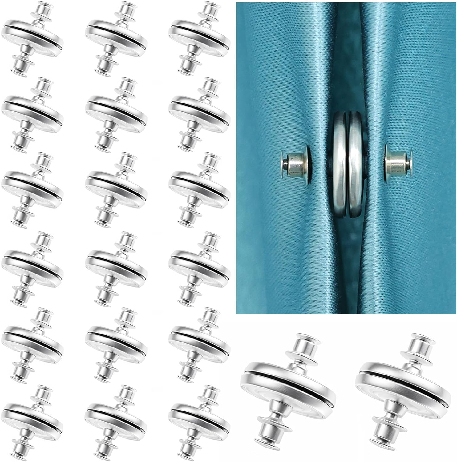 Yatinkim 9 Pairs Magnetic Curtain Closure Magnets Curtains Buckle Clips Weigh... - Picture 8 of 11