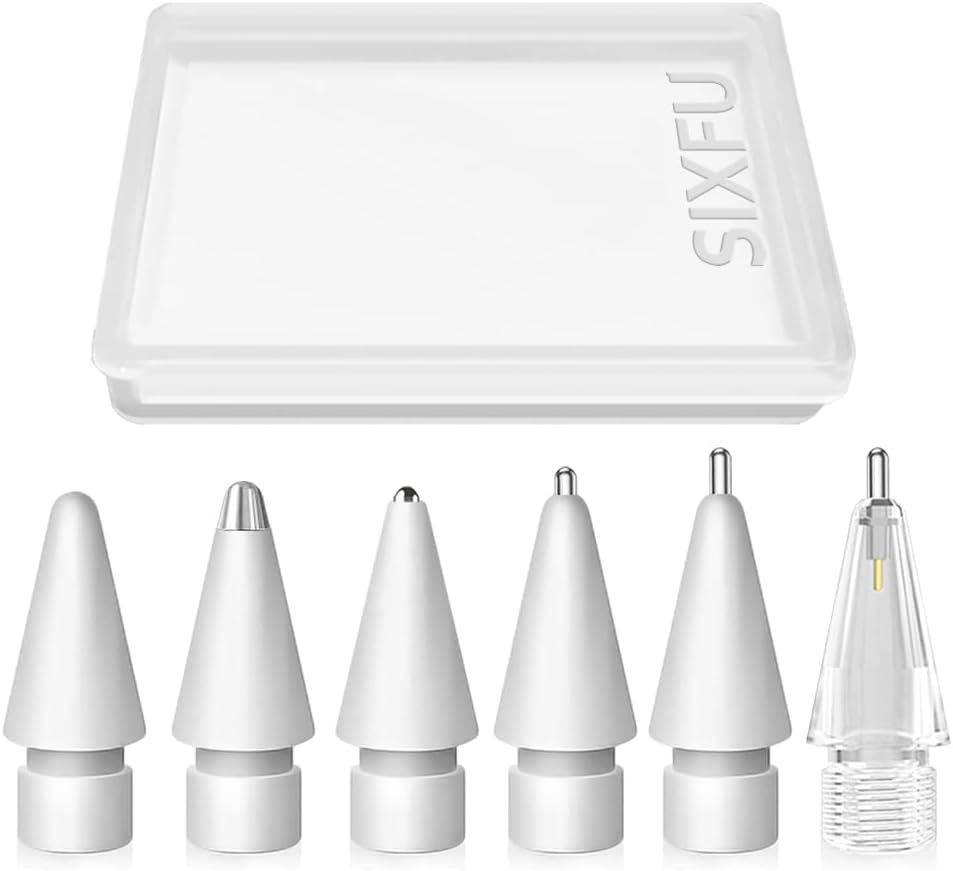 Replacement Pencil Tips for Apple Pencil, Durable Pencil Tips Set for Apple Pencil Pro/USB-C/ 1st/ 2nd Gen(6 PCS)