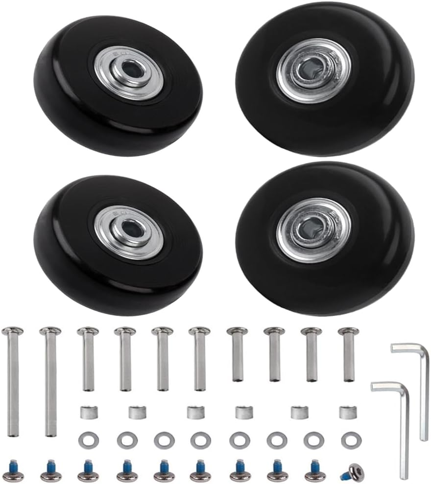 Luggage Suitcase Replacement Wheels Set Suitcase Spinner Wheels 4Pcs PU Bearing