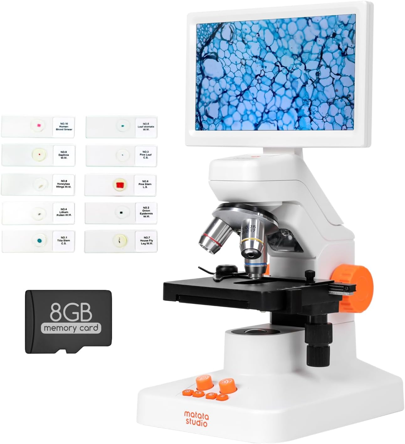 MT3-4 Digital Microscope 1200X USB, 7" Screen for Kids Adults