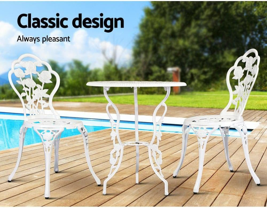 Gardeon Outdoor Garden Setting Seat 3 Piece, Cast Aluminium Bistro Set Lounge... - Picture 10 of 14