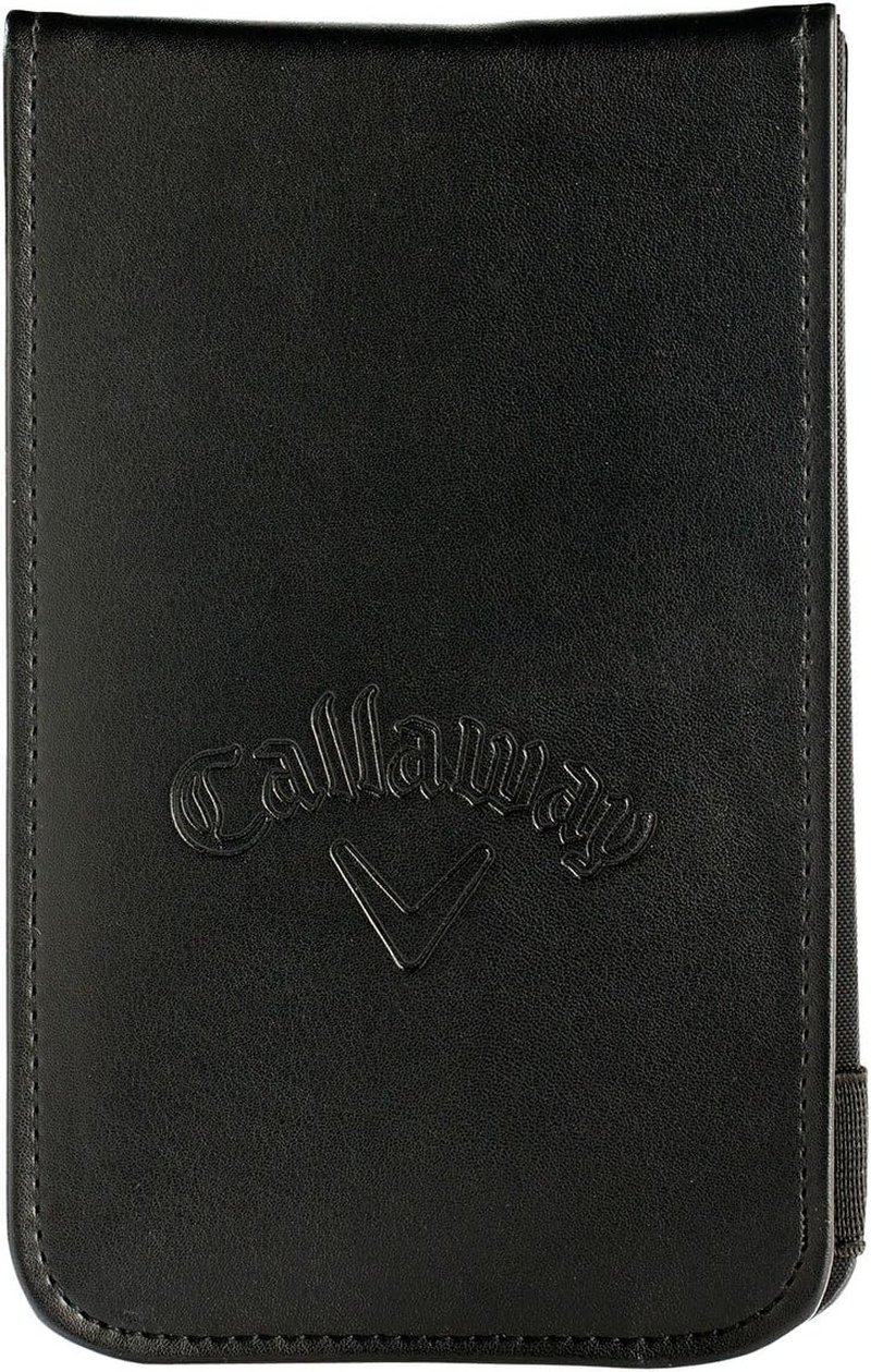 Portatarjetas de golf Callaway de cuero negro, 18,8 x 10,8 cm