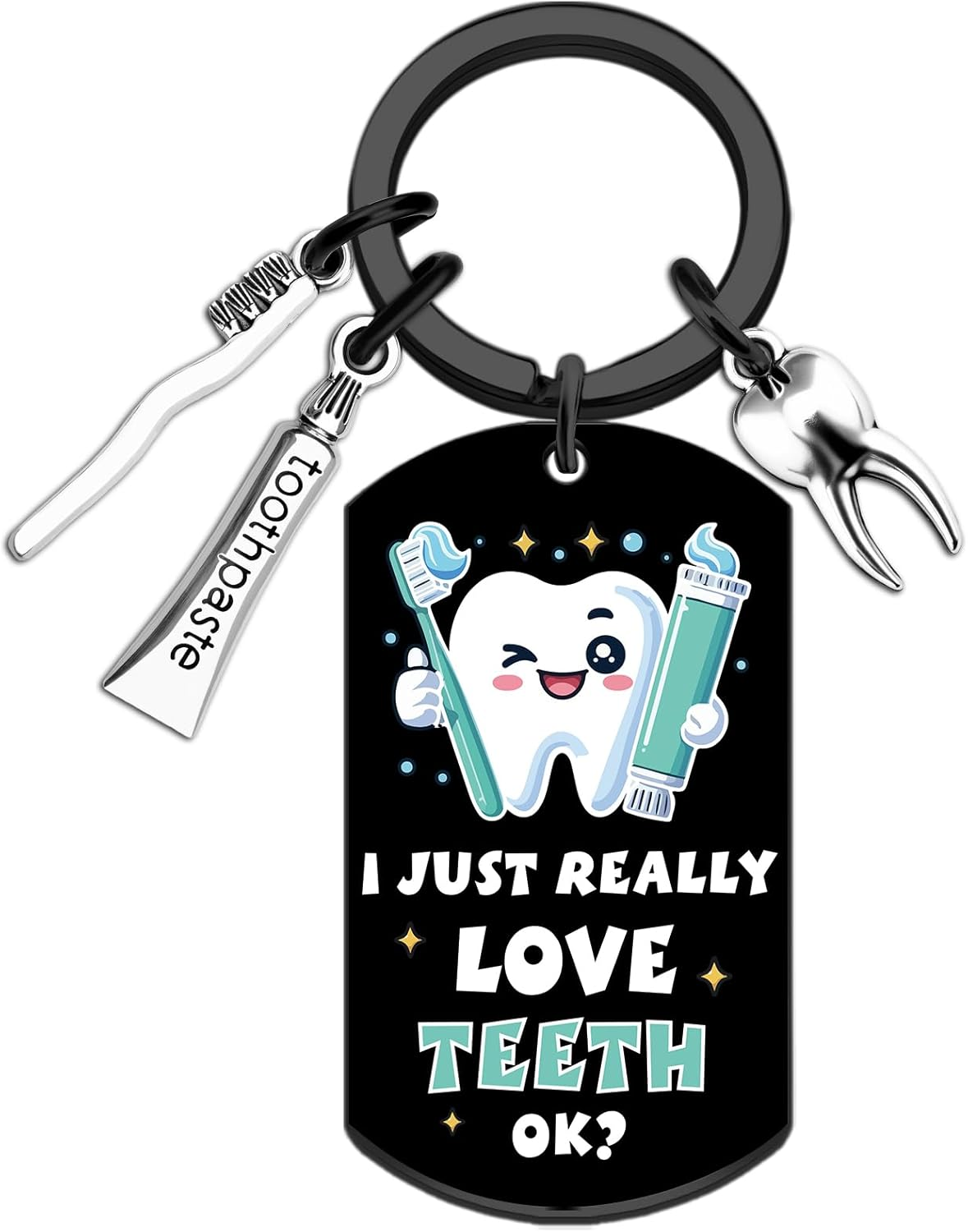 Funny Dentist Gift Dental Assistant Accessories Keychains Dental Hygienist Gifts for Women Men Coworkers Best Friend Students Birthday Graduation Gift for Future Dentist Tooth Decor Keyring