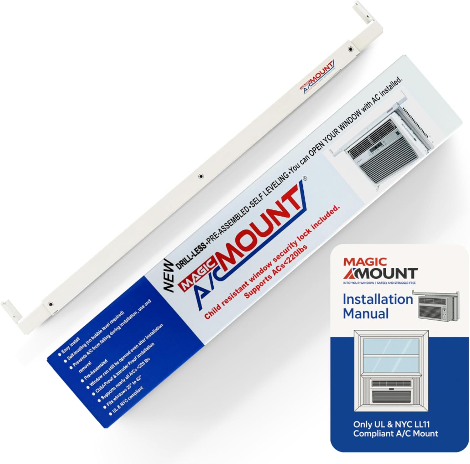 Window AC Bracket - No Tools or Drilling Required - Adjustable Fit (25