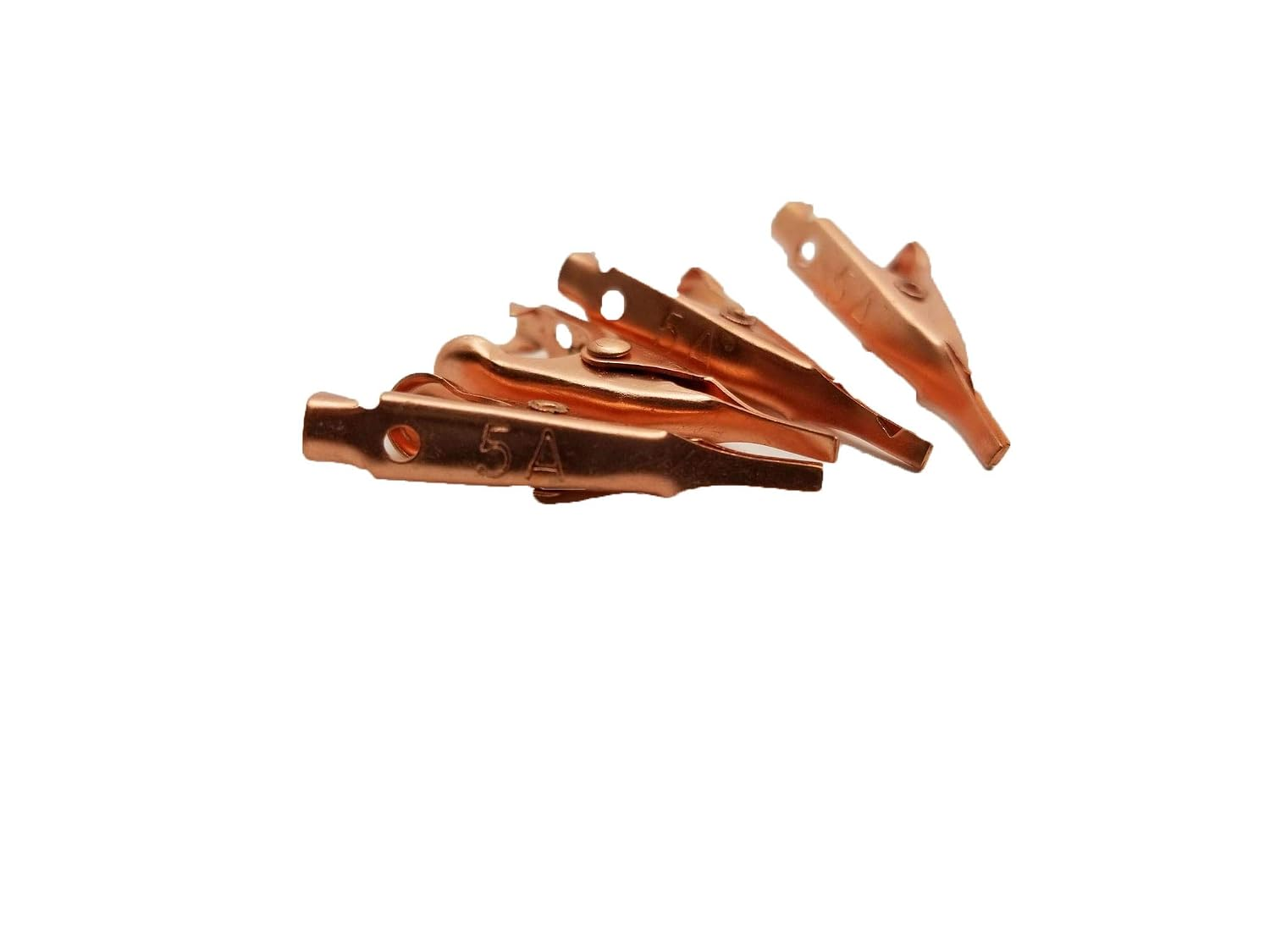 Smooth Toothless Alligator Clips Solid Copper - 4 Pack - 1.1In Small or Micro for Precision Electronics Wiring Connections Test Prototyping Soldering Heat Sinks DIY 5 Amps (5A) Rated Crimp or Solder