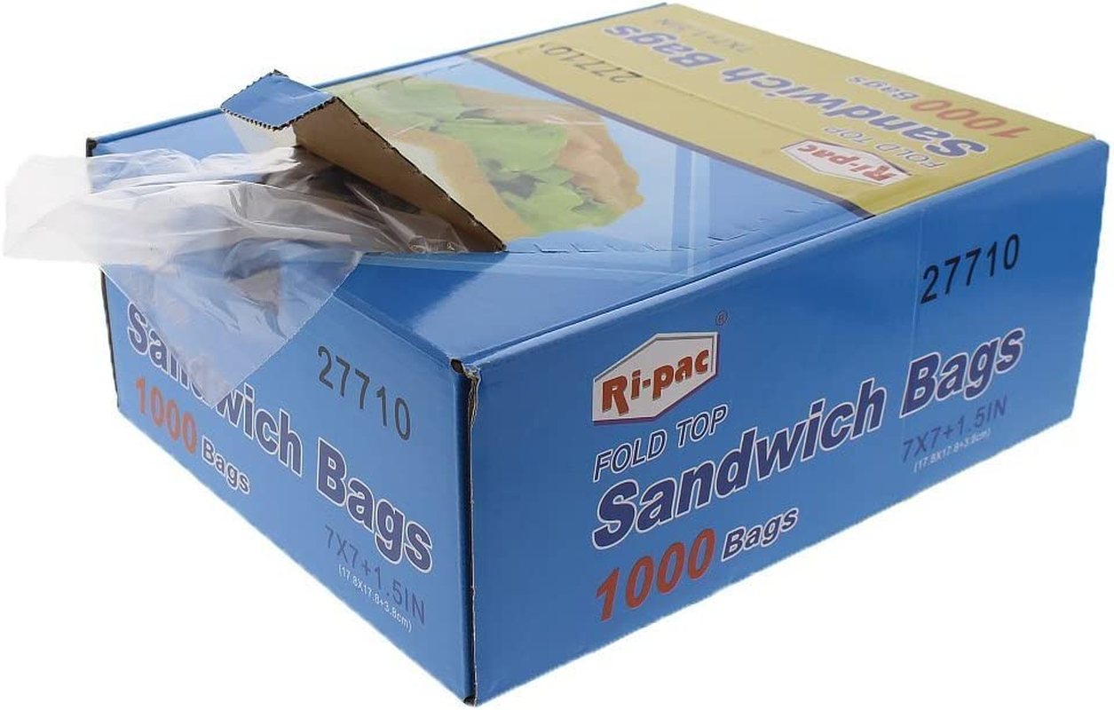 Ri-Pac , Fold Top, 7X7+1.5In, 1000 Bags