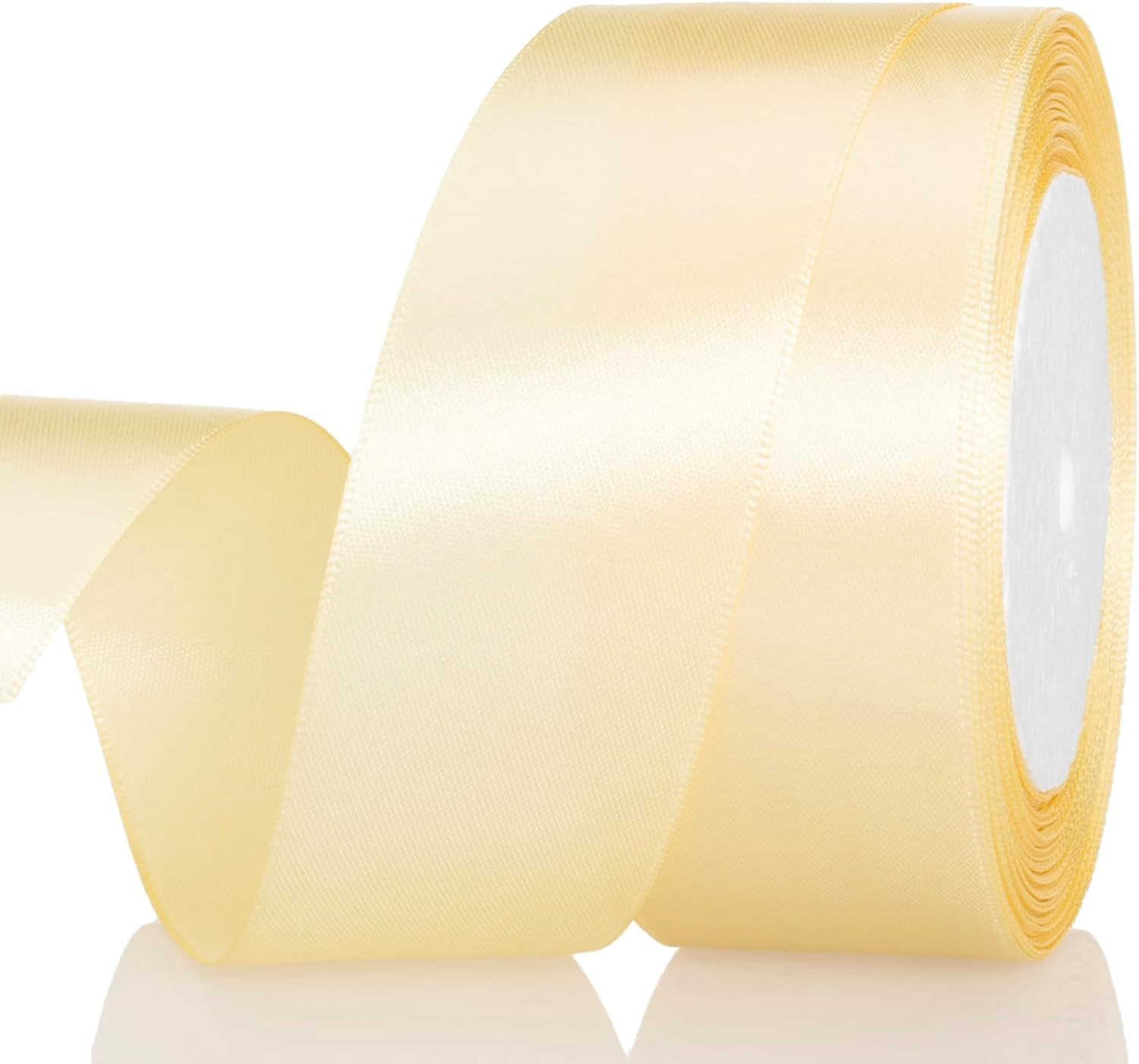 25 Yards 1-1/2 inch Wide Satin Ribbon Perfect for Wedding,Handmade Bows and Gift Wrapping(Buttermilk)