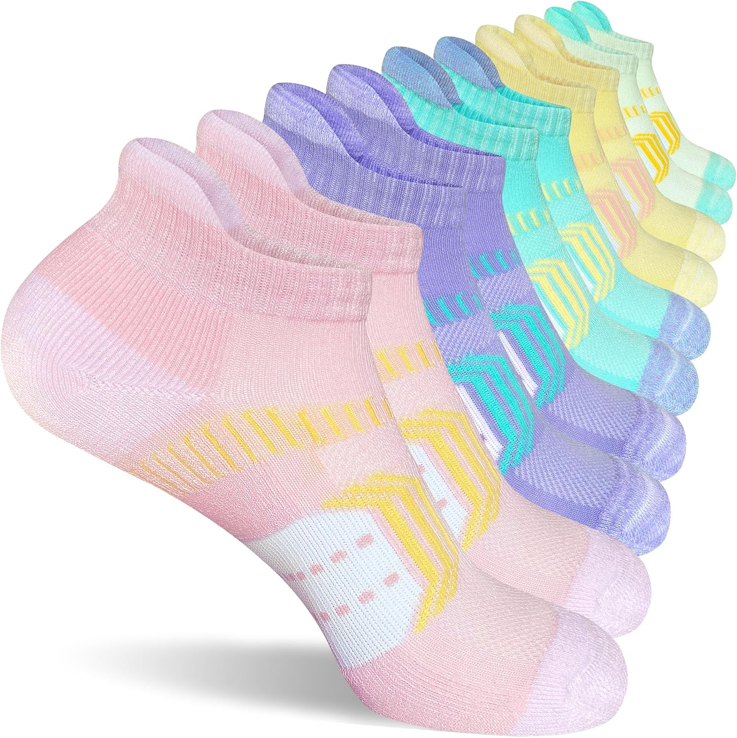 suaskk Womens Ankle Socks Anti-Blister Cushioned Athletic Running Socks 5 Pairs - Picture 10 of 18