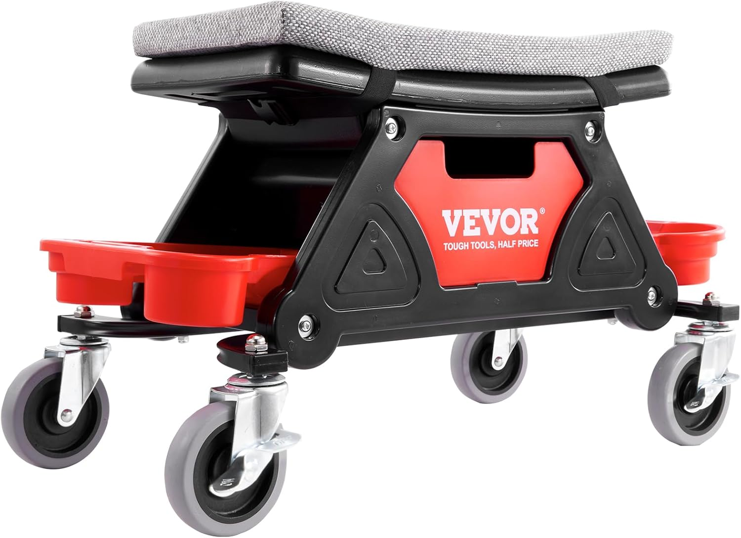 Mechanics Stool, 300 LBS Capacity Rolling Mechanic Seat with 4