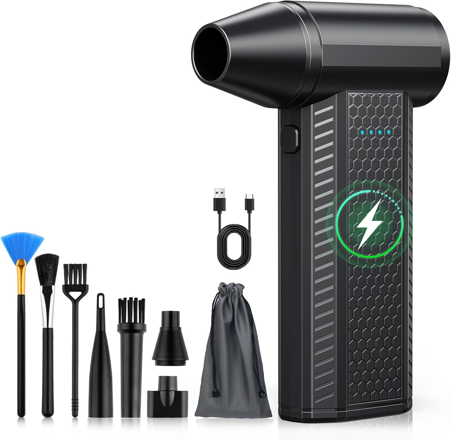 Compressed Air Duster kit-Blower-pc Duster Electric-130000RPM- Replace Compressed air can-Keyboard Clean-car Mini Snow Blowers-Car Dryer air Blower-Jet Fan-No air Canned dusters for Cleaning