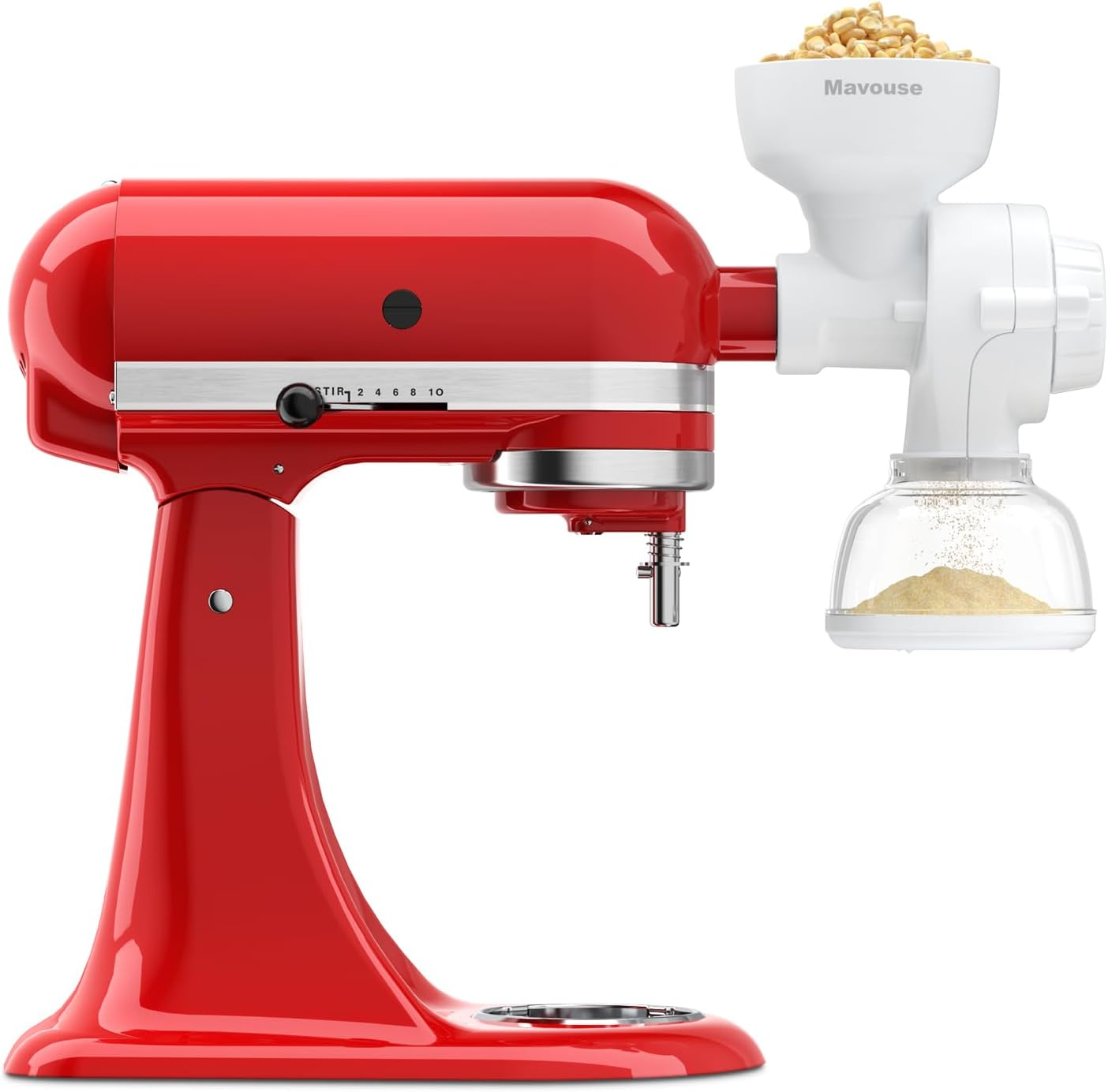 Grain Mill Attachment for Kitchenaid Stand Mixer, 8 Levels Flour Grinder Attachment for Wheat, Corn, Oats, Coffee Bean