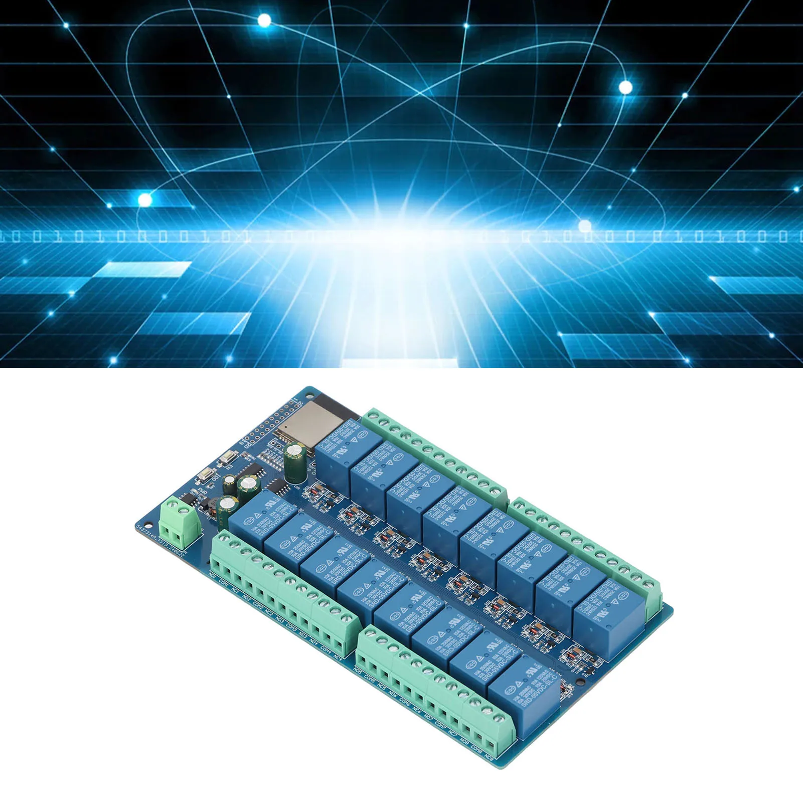 Relay Module Relay Board Relay Module Board 16 Channel for ESP32-WROOM Relay Development Board for Smart Home DC5-12V