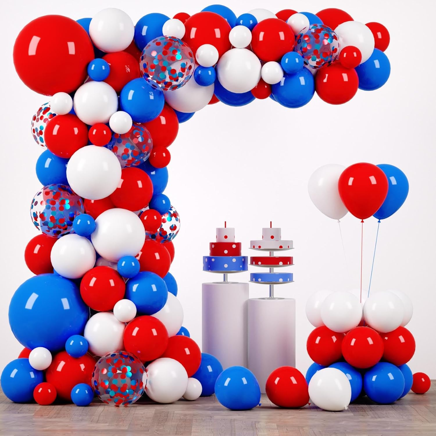 148Pcs Red White Blue Balloons Garland Arch Kit, Patriotic Decorations for 4Th of July Independence Day Graduation Anniversary Party Decorations