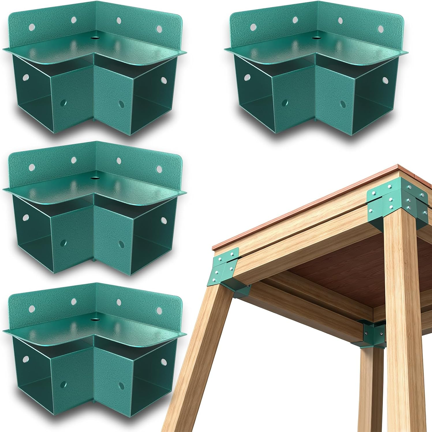 Heavy Duty Deer Stand Brackets 4X4 Elevator Blind Bracket 4Pcs Green