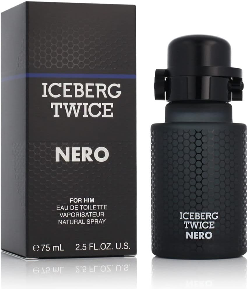 Twice NERO Man – Eau De Toilette 75 Ml, Profumo Da Uomo Dalle Note Woody Oriental, Lussuoso Flacone in Vetro Nero, Fragranza Sport