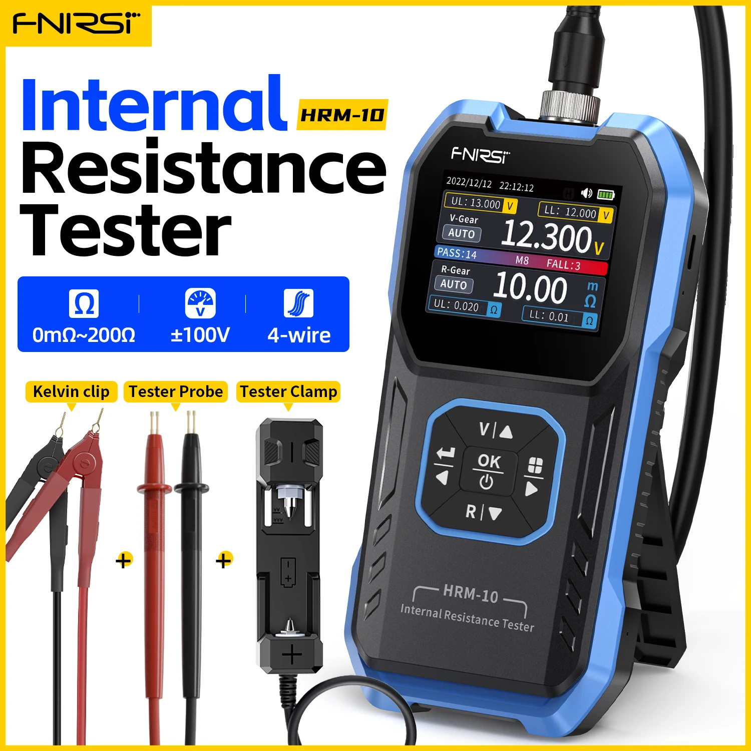 HRM-10 18650 Battery Voltage Internal Resistance Tester High-precision Trithium Lithium lron Phosphate Battery Tester