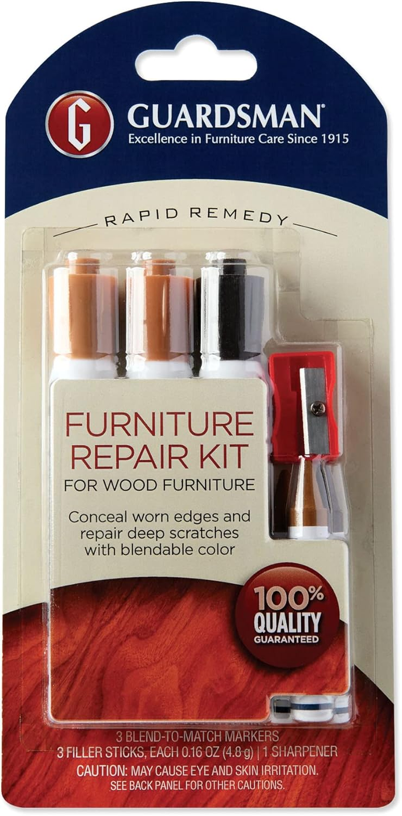 Wood Furniture Markers and Wax Wood Filler Sticks | Furniture Scratch Repair Kit for Wood Floors, Cabinets, Chairs, and Furnishings, 3 Colors, Brown Tones