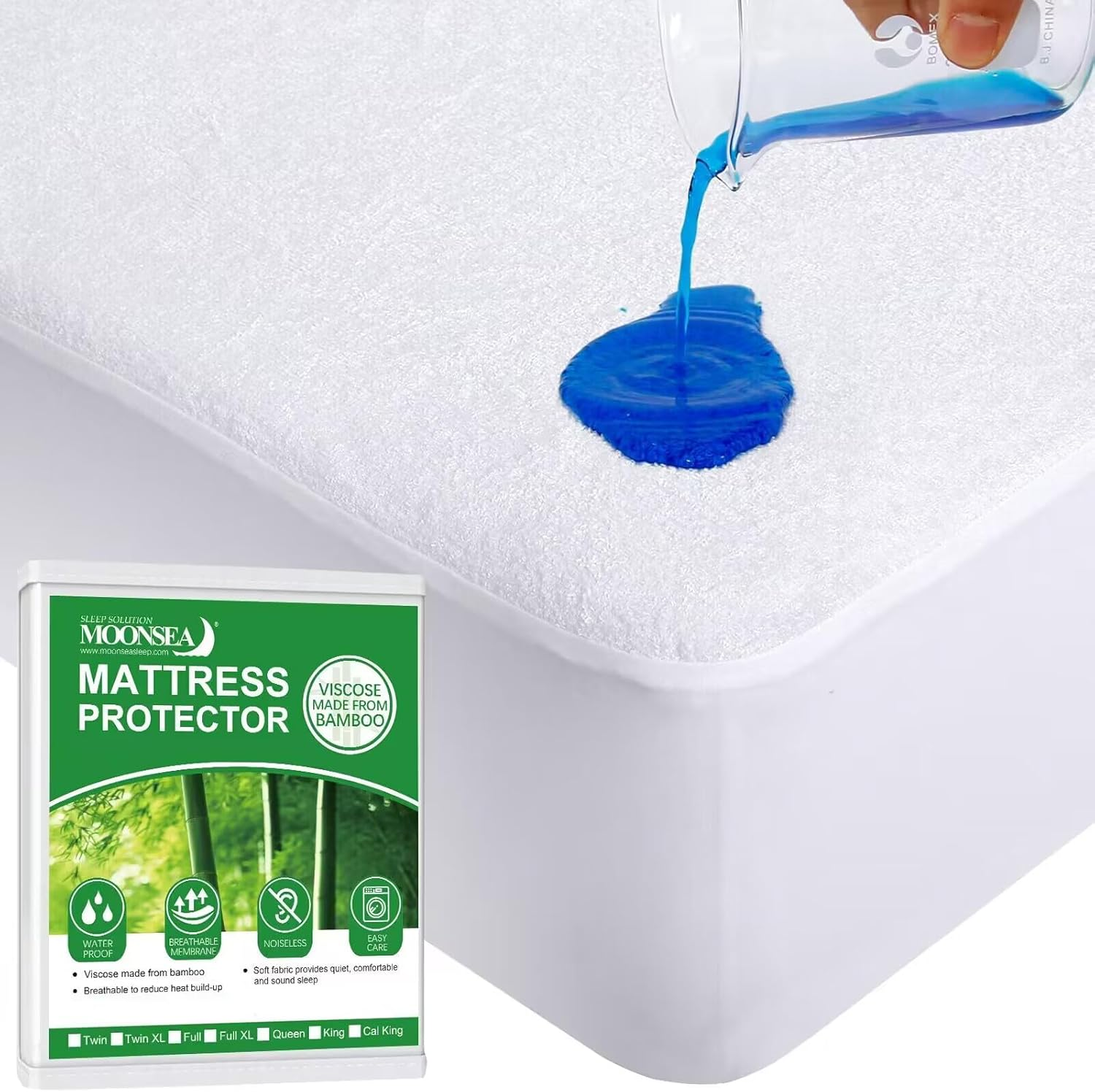 Twin XL Mattress Protector Cover Cooling,Extra Long Twin Waterproof Viscose Terr