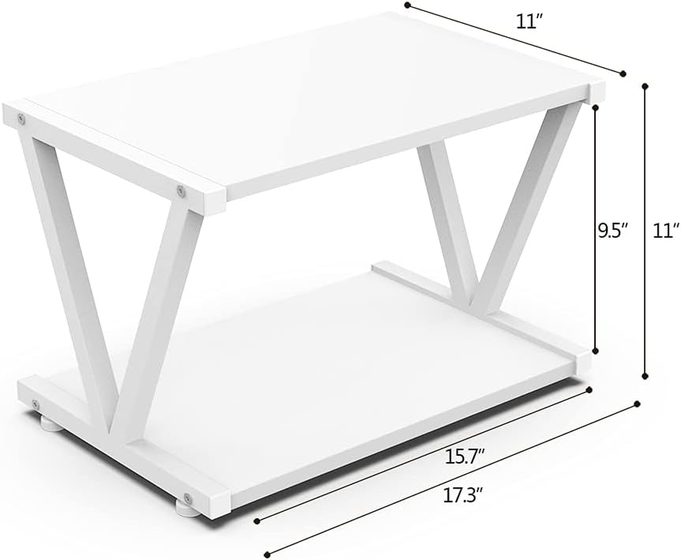 VEDECASA Retro Desktop Printer Stand 2 Double Tiers Wood Printer Shelf Modern... - Picture 5 of 15