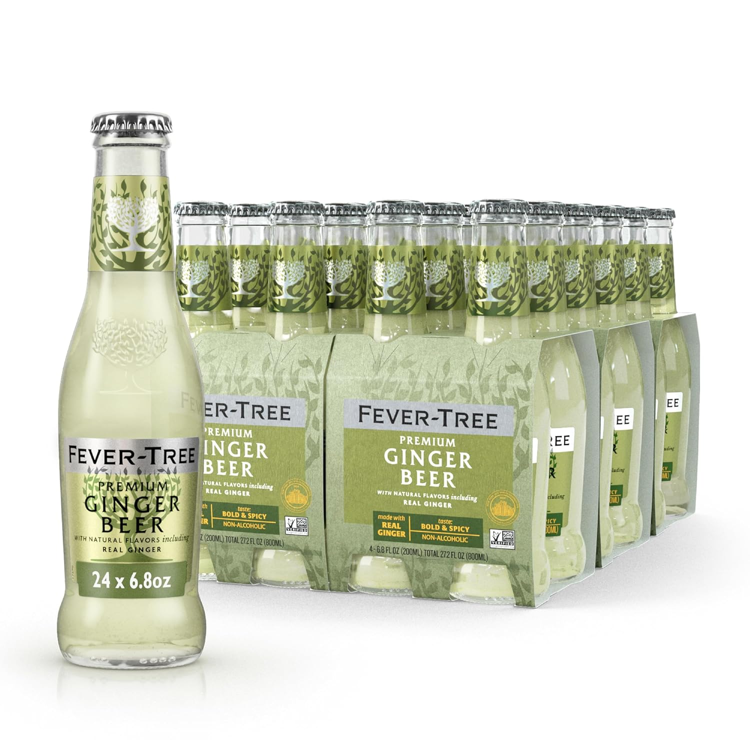 Premium Ginger Beer, No Artificial Sweeteners, Flavorings or Preservatives, 6.8 Fl Oz Each (24 Bottles)