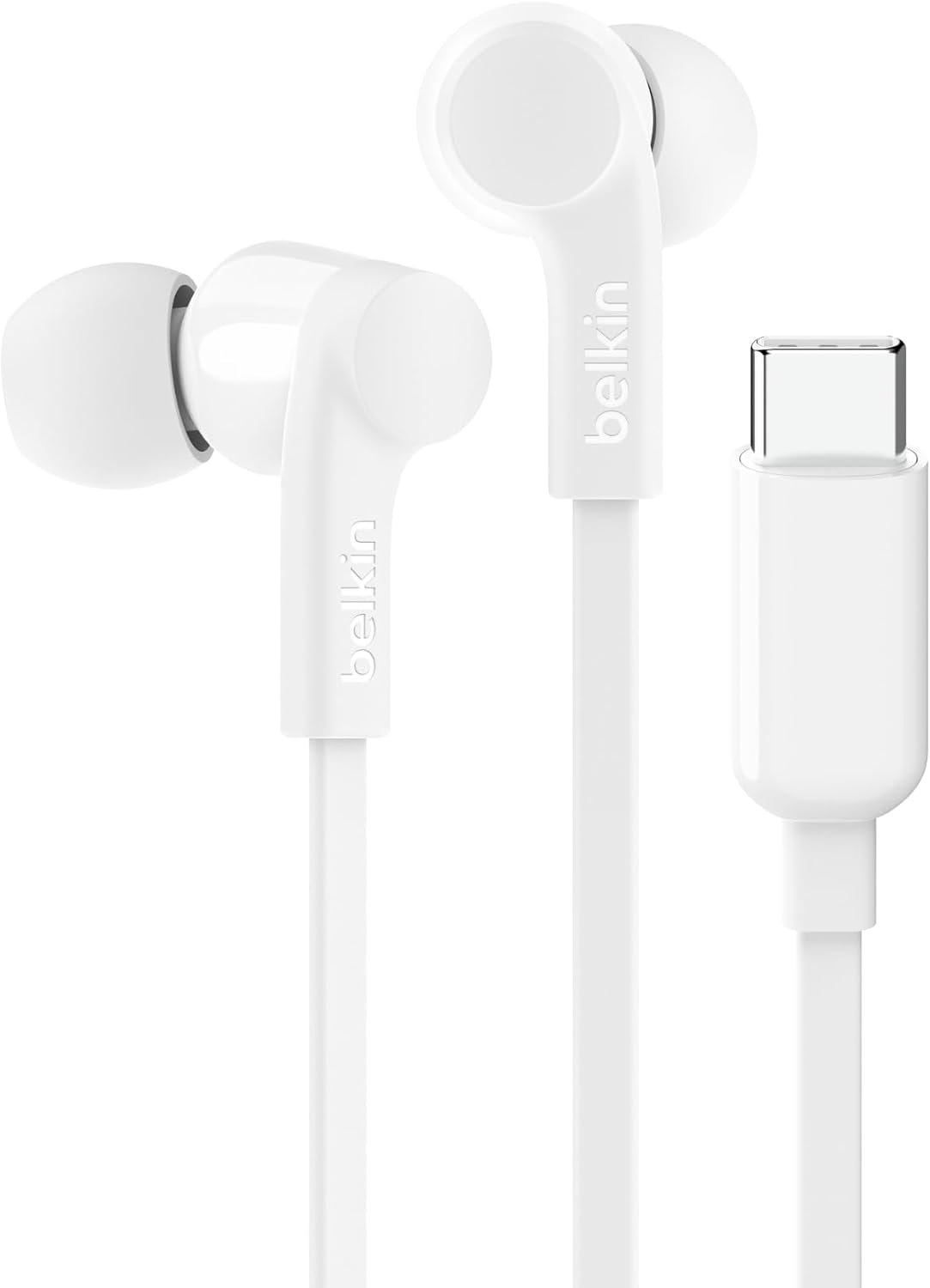 Soundform Wired Earbuds with USB-C Connector, In-Ear Earphones W/Microphone - Headphones for Iphone 15, Ipad Mini, Galaxy S24, Android, and More with USB-C Connector (USB-C Headphones) - White