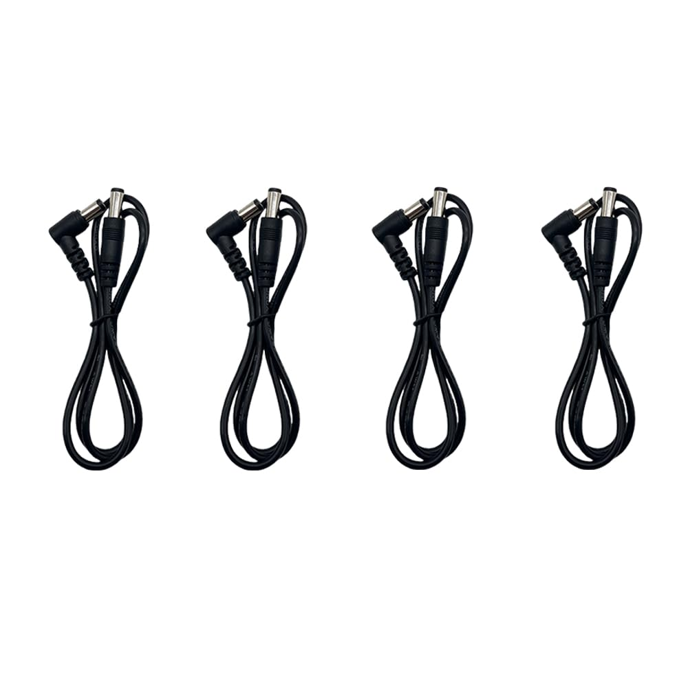 Guitar Effects Pedal Power DC Cable 60CM 5.5Mm X 2.1Mm Effect Power Supply Cord - 4 Pack