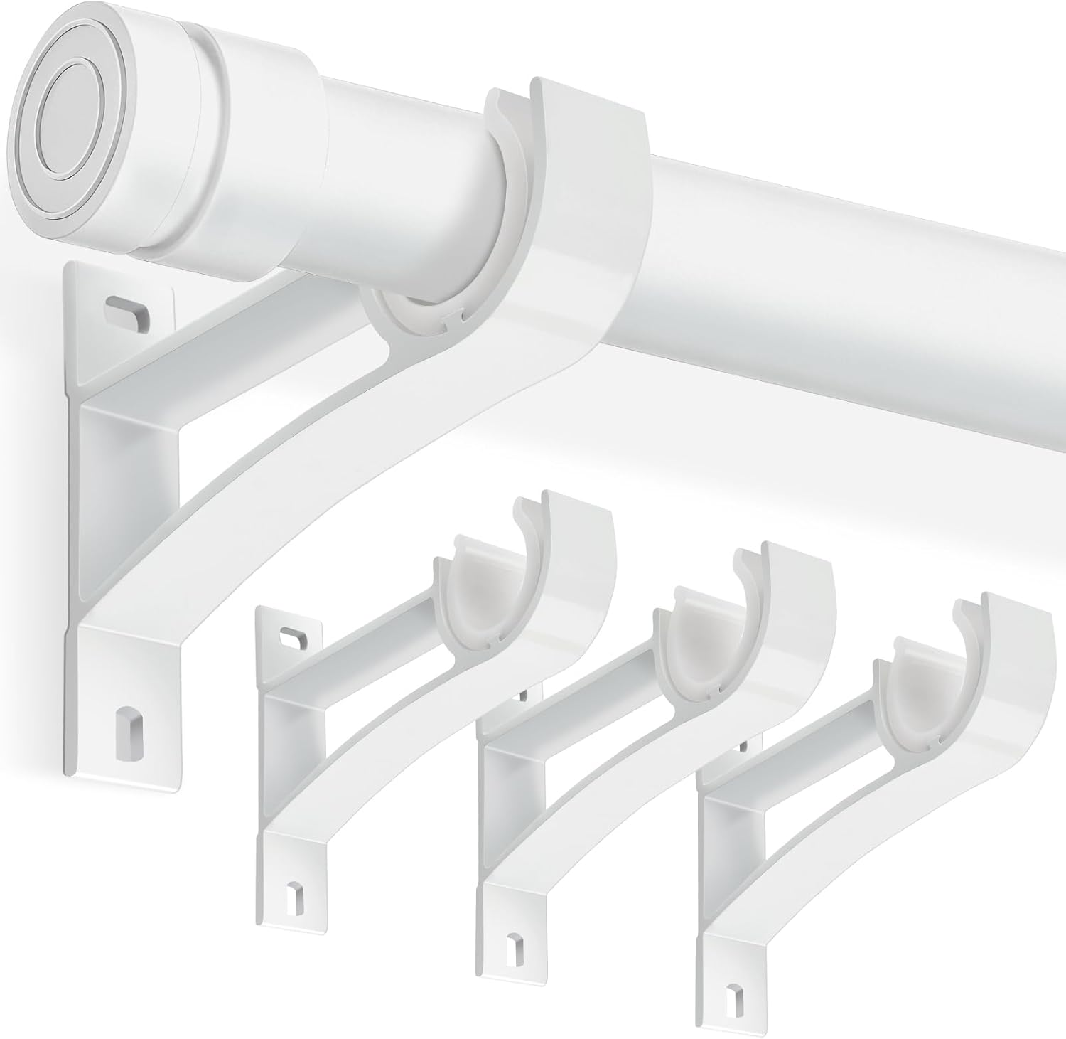 6 Pcs Closet Rod Bracket, Zinc Alloy U-Shaped Closet Rod End Supports