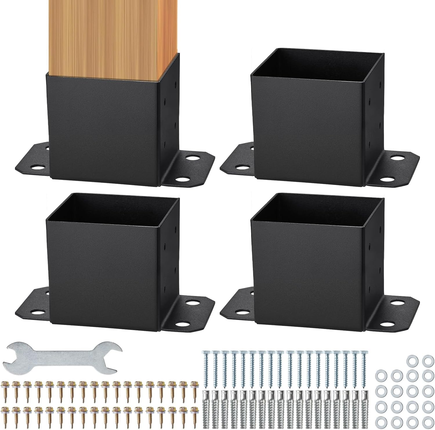 VEVOR 6X6 Post Base 4 Pcs, Inner Size 5.6