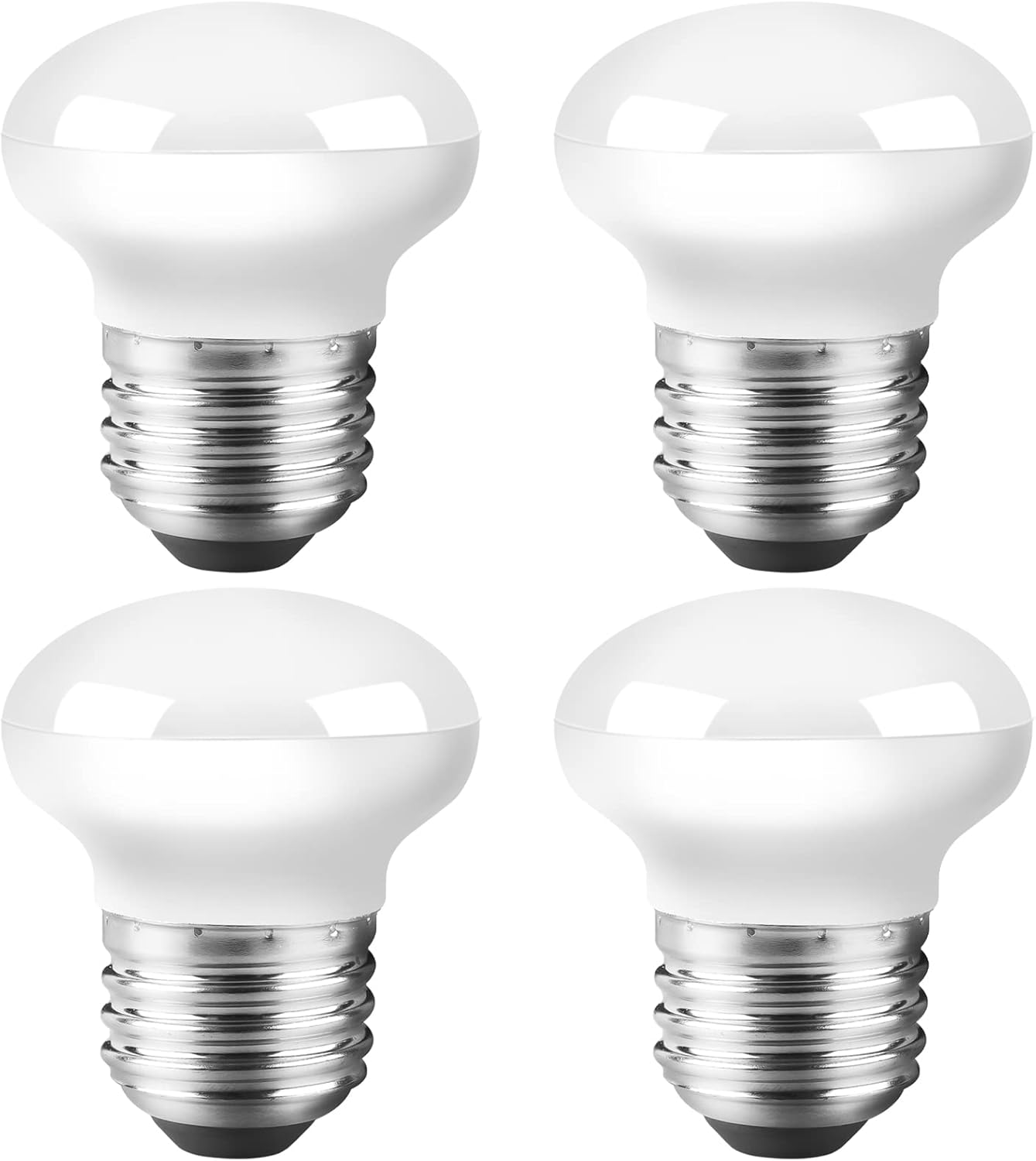 China Cabinet Light Bulbs, 4W(25W) Short Light Bulbs, Mini Size 2 Inches, R14 E26 Curio Cabinet Light Bulb, 3000K Warm White, Dimmable, 4Pack