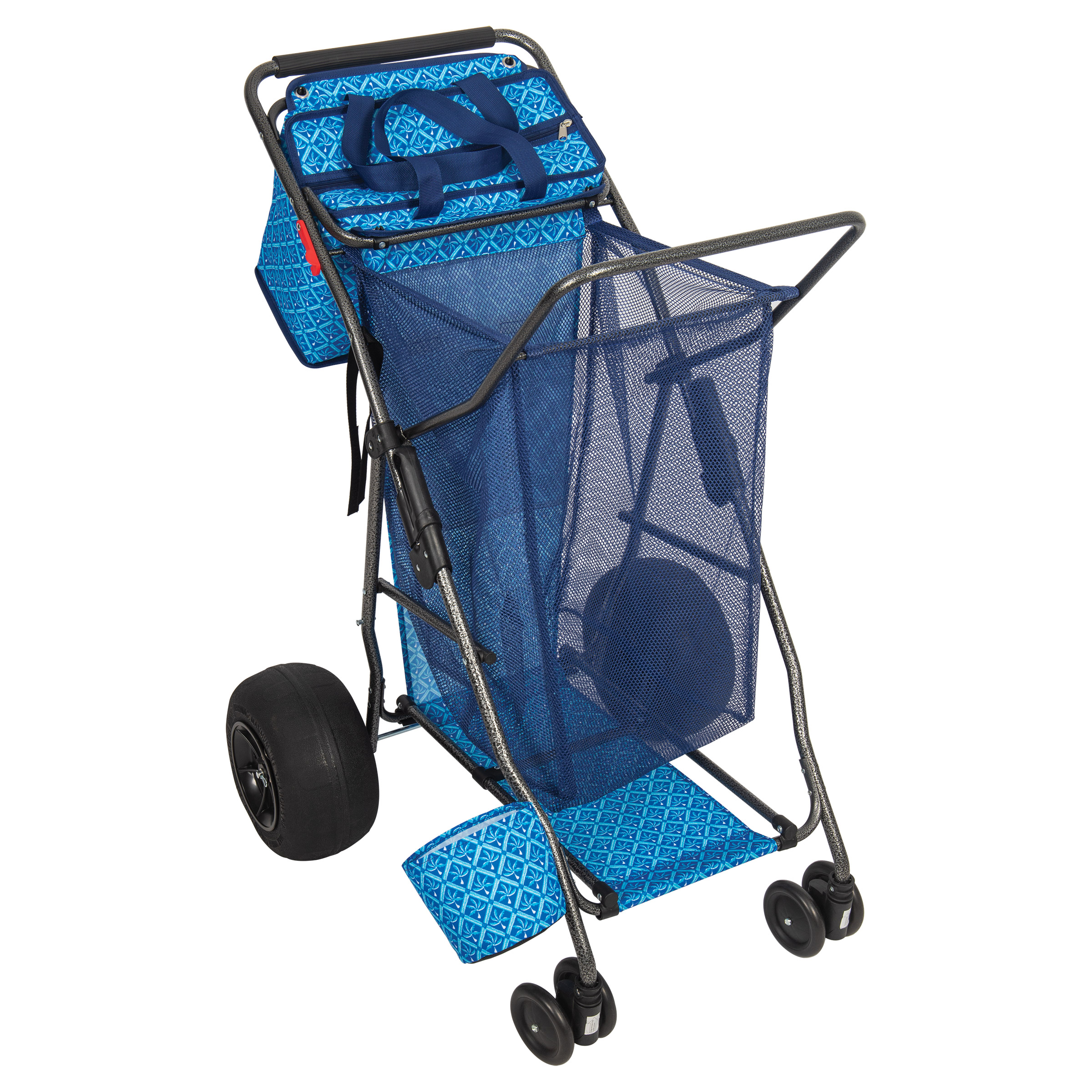 Tommy Bahama Wonder Wheeler Beach Cart, Folding 100 lb. Weight Capacity XL Tires