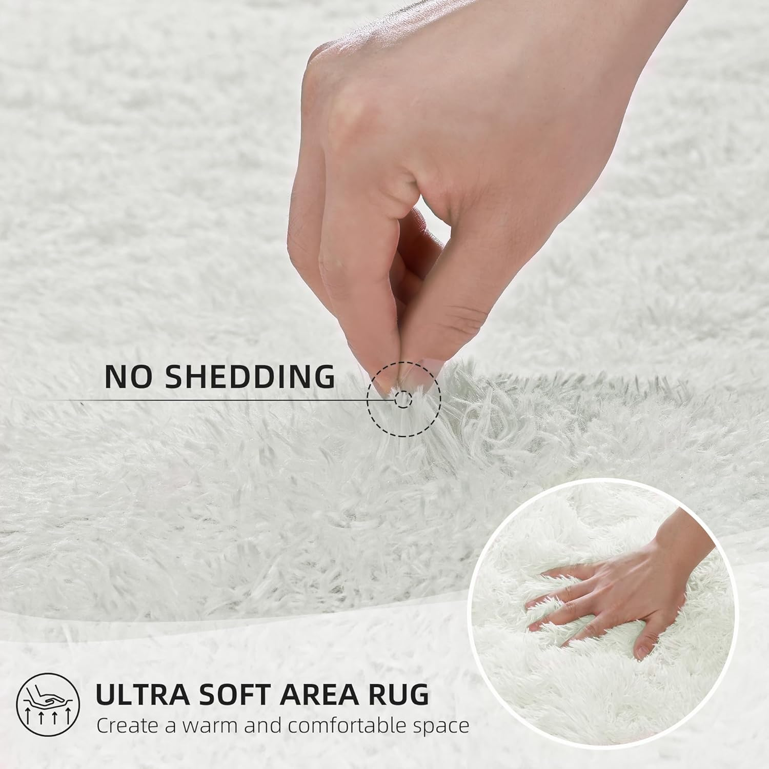 Youzi Fluffy Rugs for Livingroom Bedroom, Soft Shaggy Plush Fur Area Rug Mode... - Picture 6 of 25